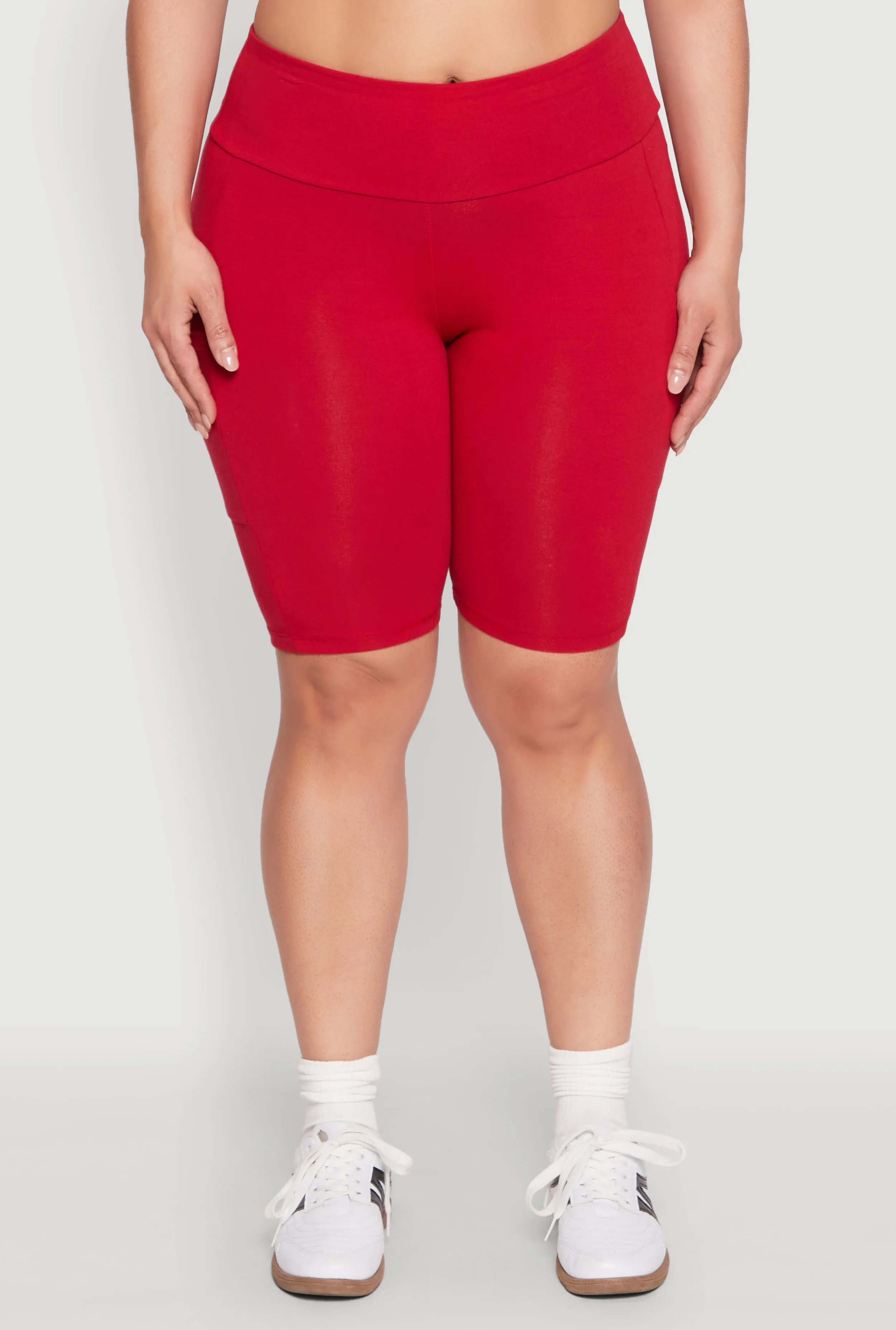 Plus Size High Waist Cell Phone Pocket Biker Shorts sold by Rainbow product image thumbnail 5