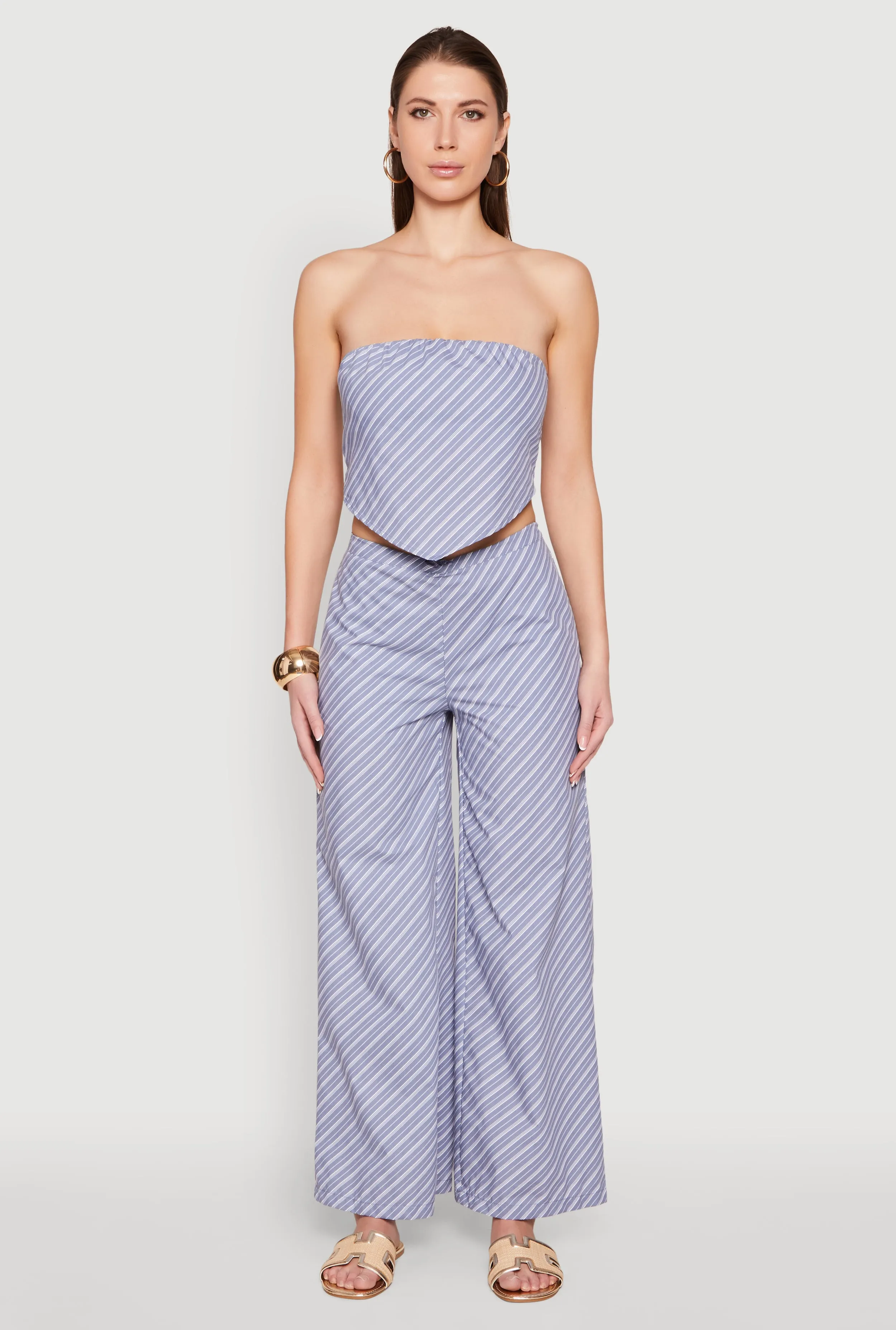 Cropped Pinstripe Tube Top sold by Rainbow product image thumbnail 2