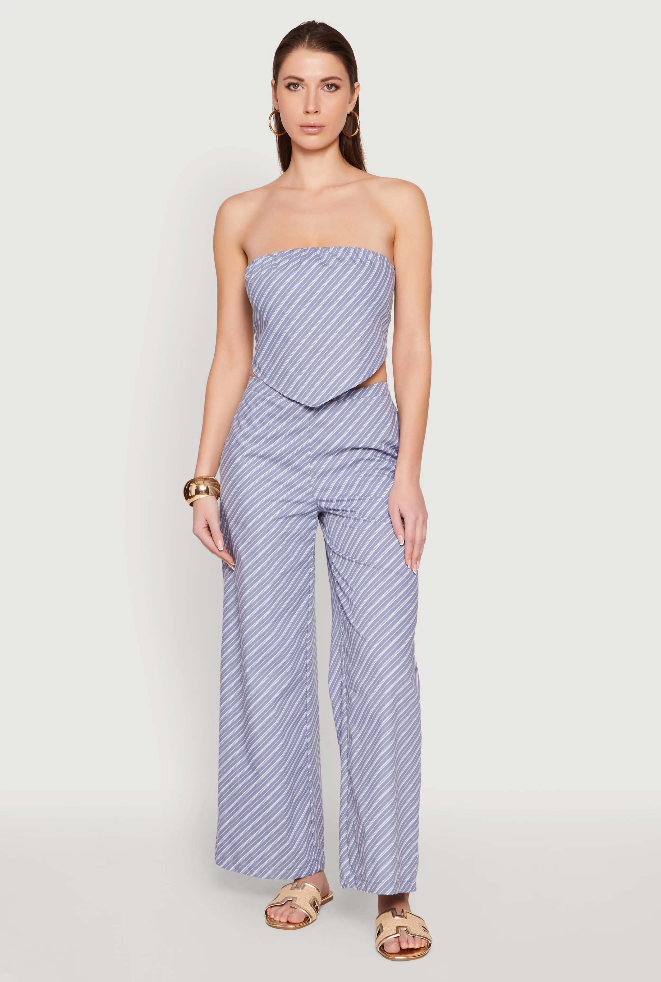 Cropped Pinstripe Tube Top sold by Rainbow product image thumbnail 3