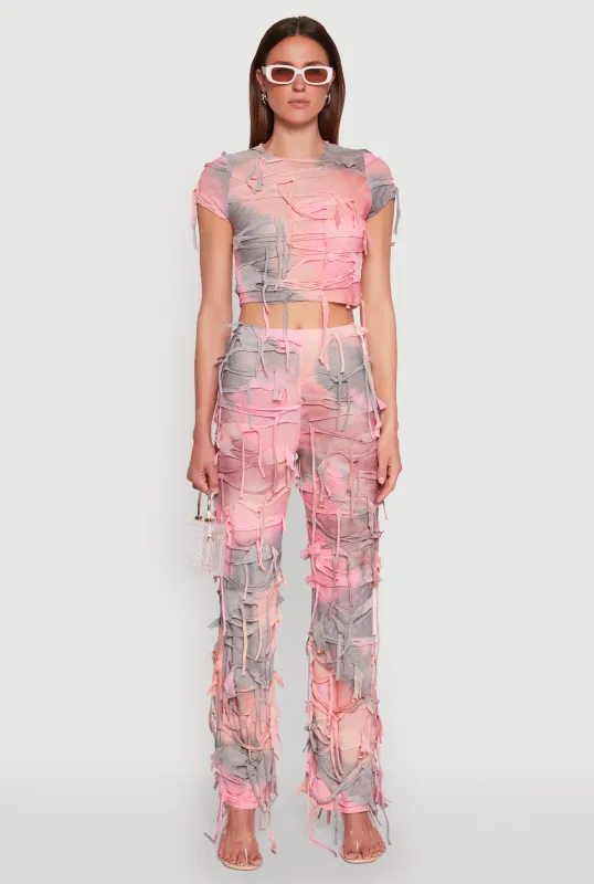 Tie Dye Distressed Pants sold by Rainbow