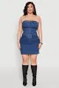 Plus Size Denim Pocket Corset Tube Top sold by Rainbow