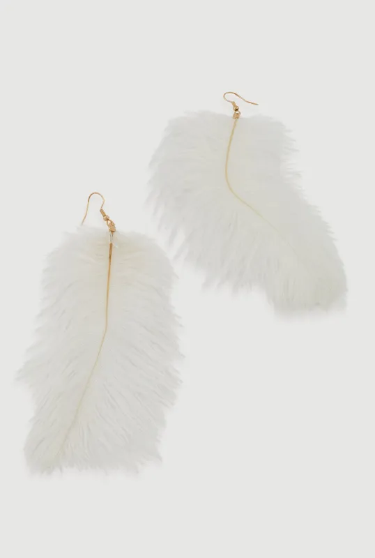 Feather Drop Earrings sold by Rainbow