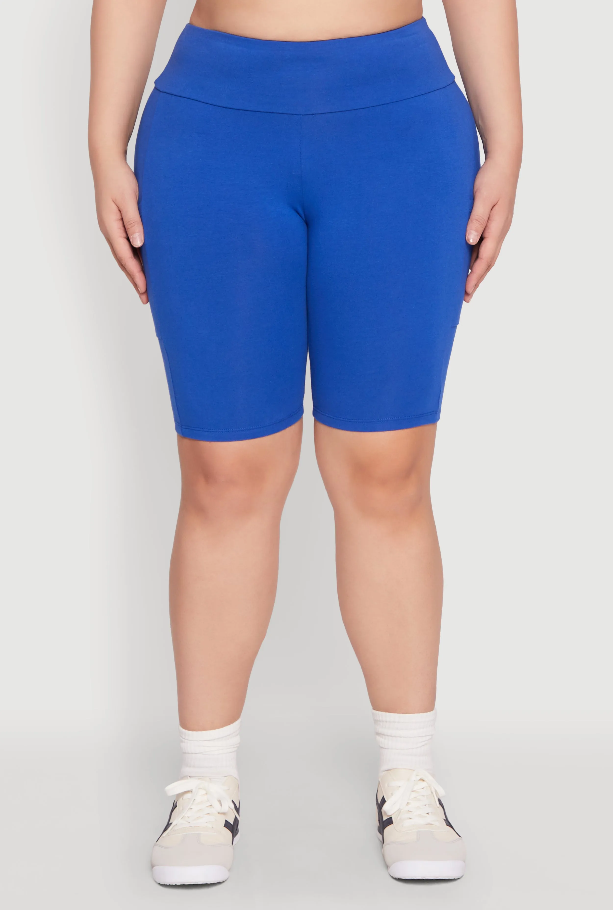 Plus Size High Waist Cell Phone Pocket Biker Shorts sold by Rainbow product image thumbnail 5