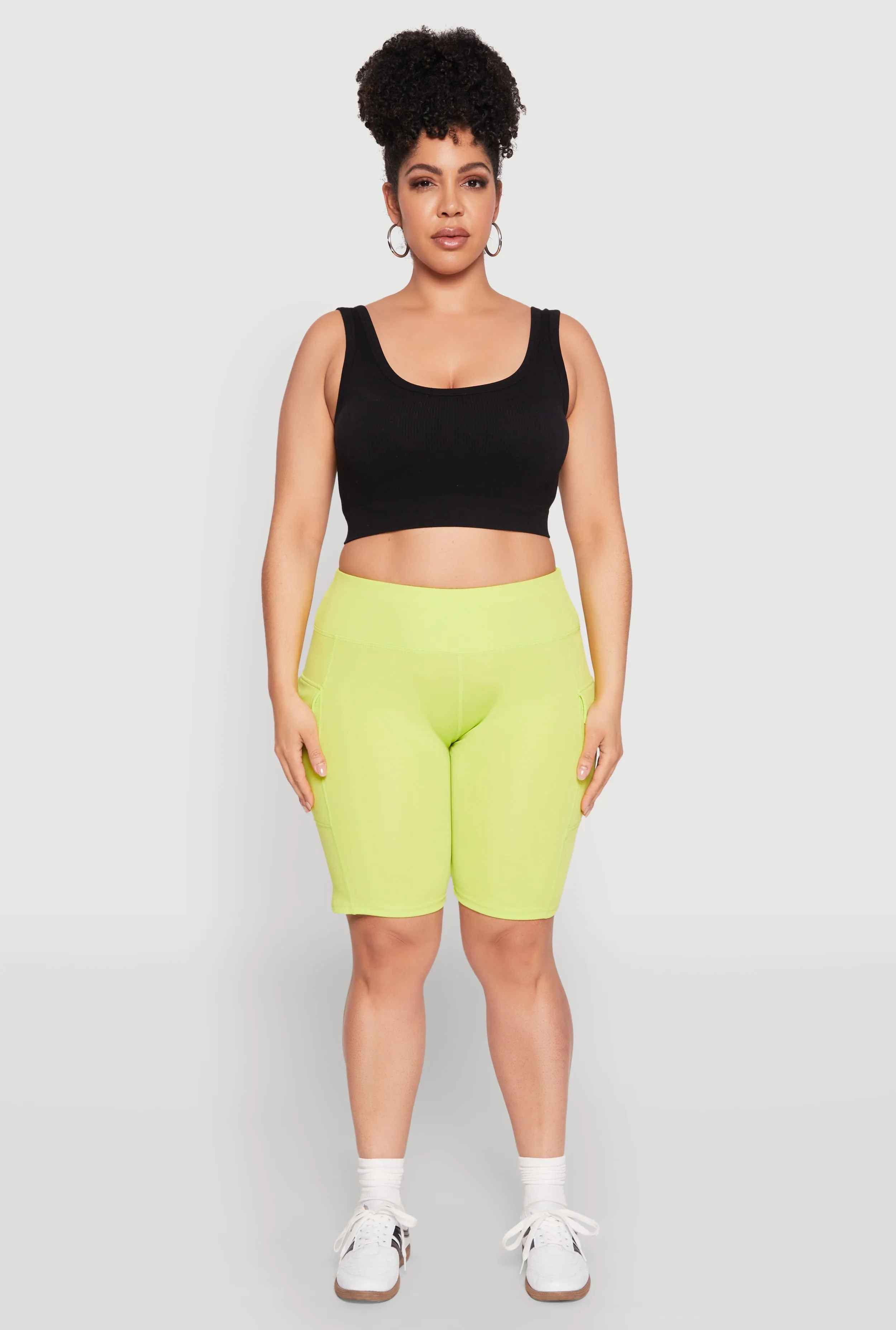 Plus Size High Waisted Cargo Pocket Biker Shorts sold by Rainbow product image thumbnail 2