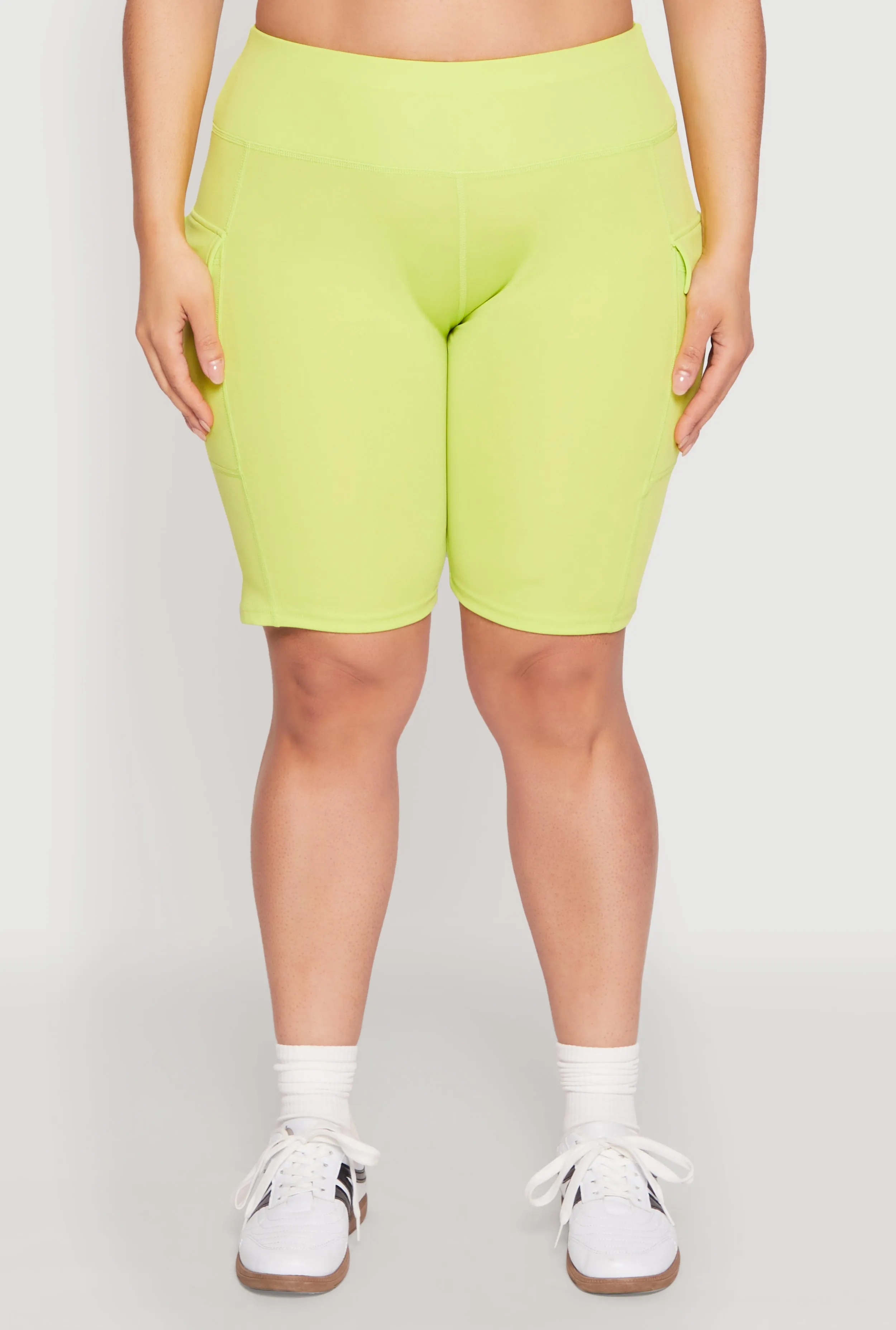 Plus Size High Waisted Cargo Pocket Biker Shorts sold by Rainbow product image thumbnail 5