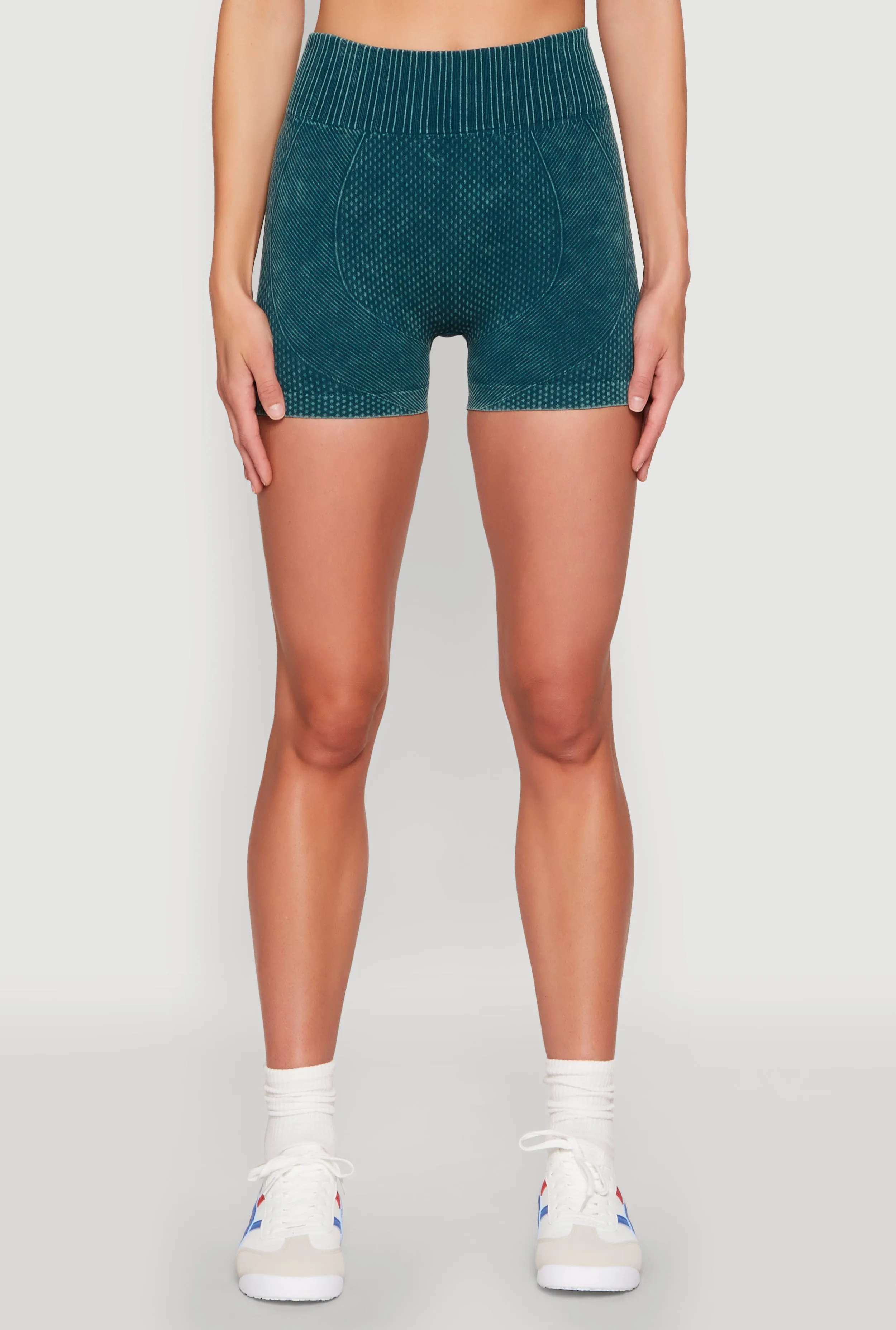 Ruched Seamless Ribbed Knit Biker Shorts sold by Rainbow product image thumbnail 3