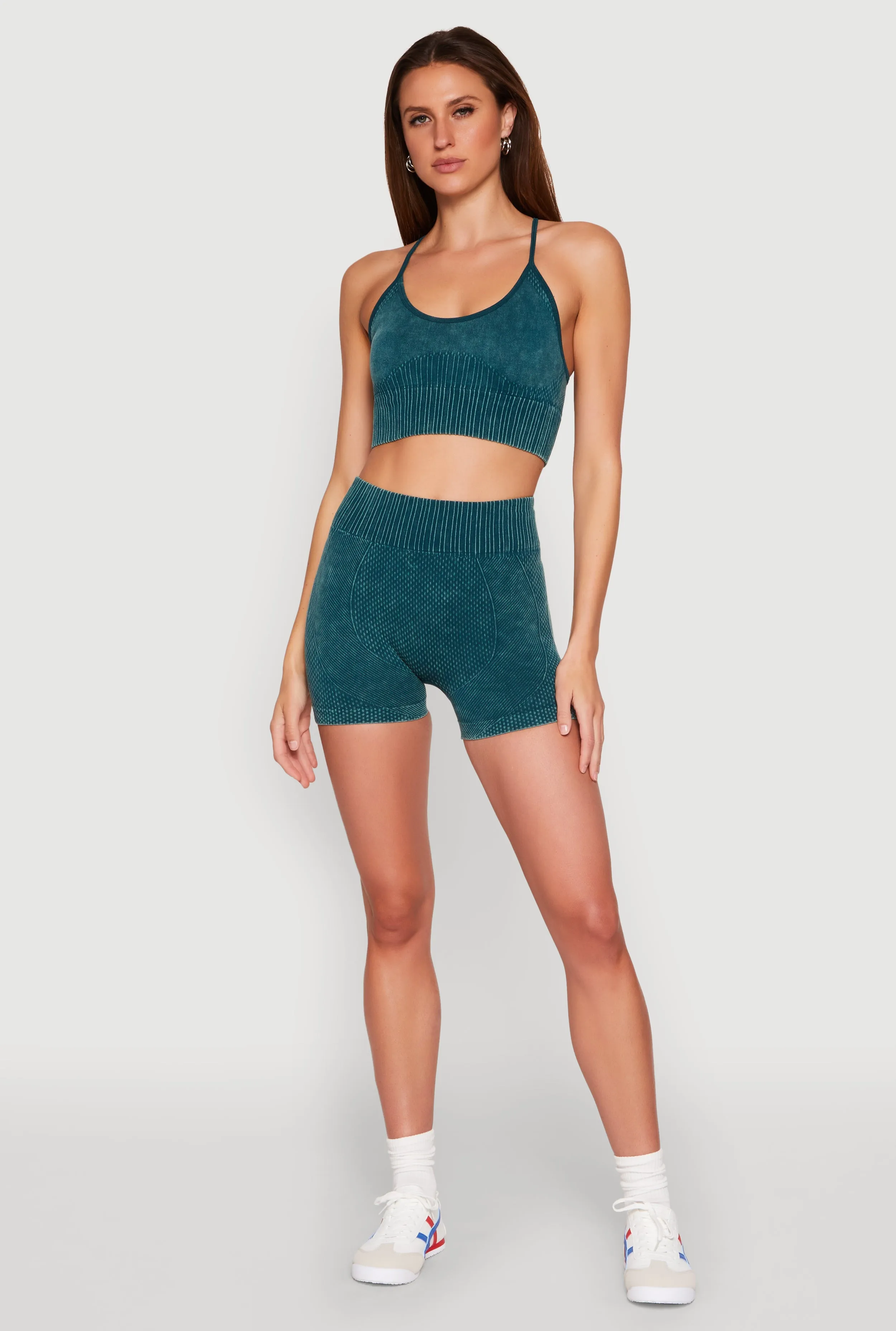 Ruched Seamless Ribbed Knit Biker Shorts sold by Rainbow product image thumbnail 2