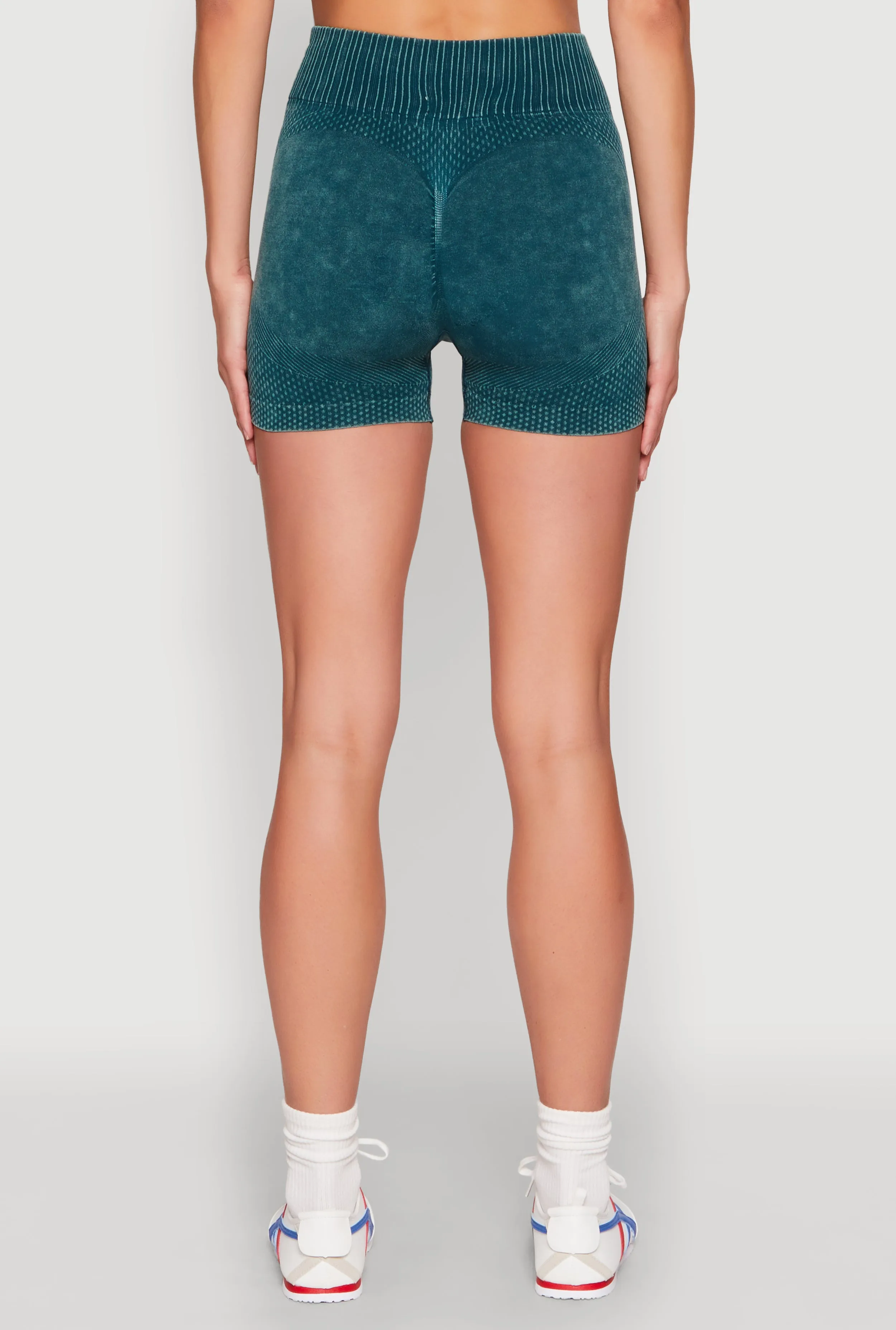 Ruched Seamless Ribbed Knit Biker Shorts sold by Rainbow product image thumbnail 5