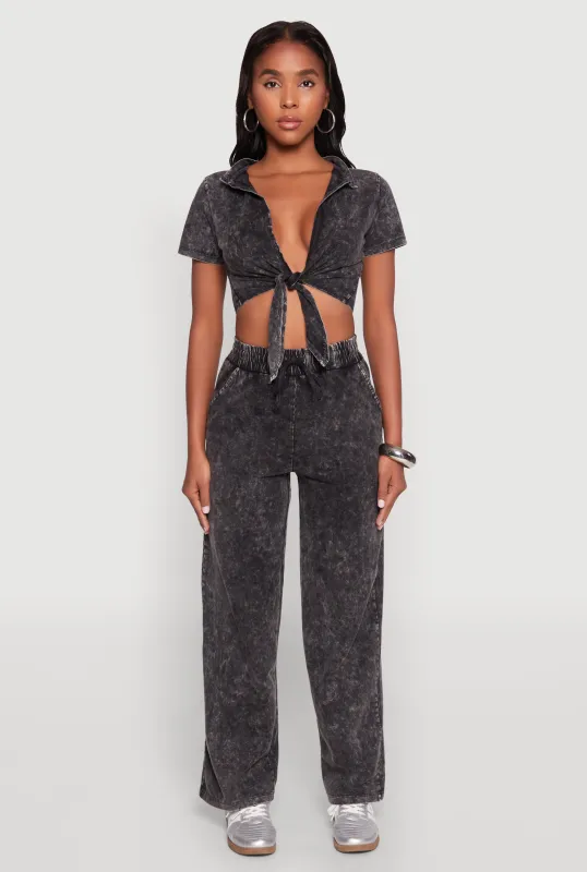 Mineral Wash Straight Leg Sweatpants sold by Rainbow