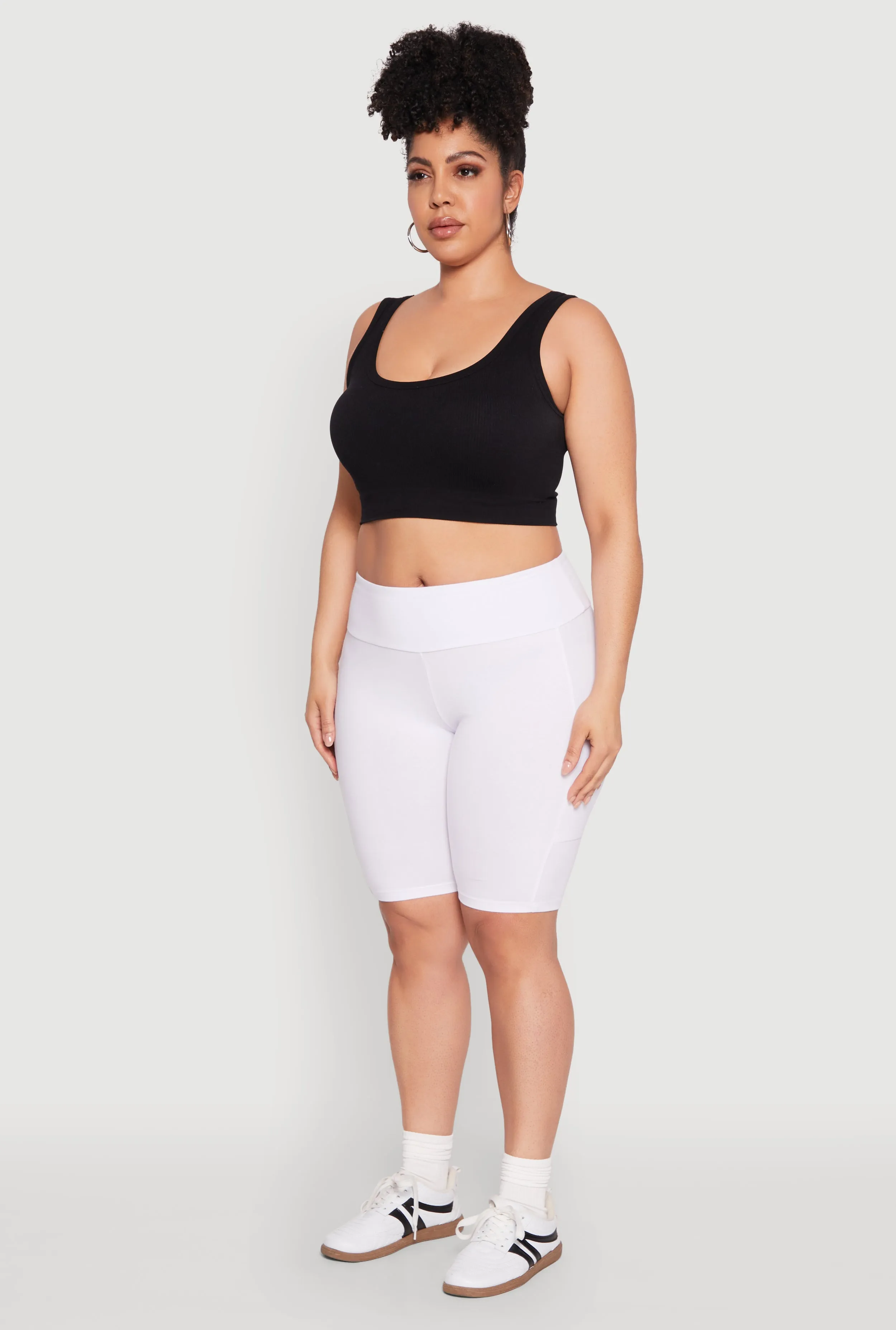 Plus Size High Waist Cell Phone Pocket Biker Shorts sold by Rainbow product image thumbnail 3