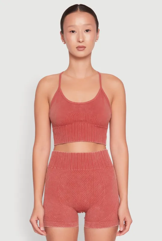 Seamless Ribbed Knit Sports Bra sold by Rainbow