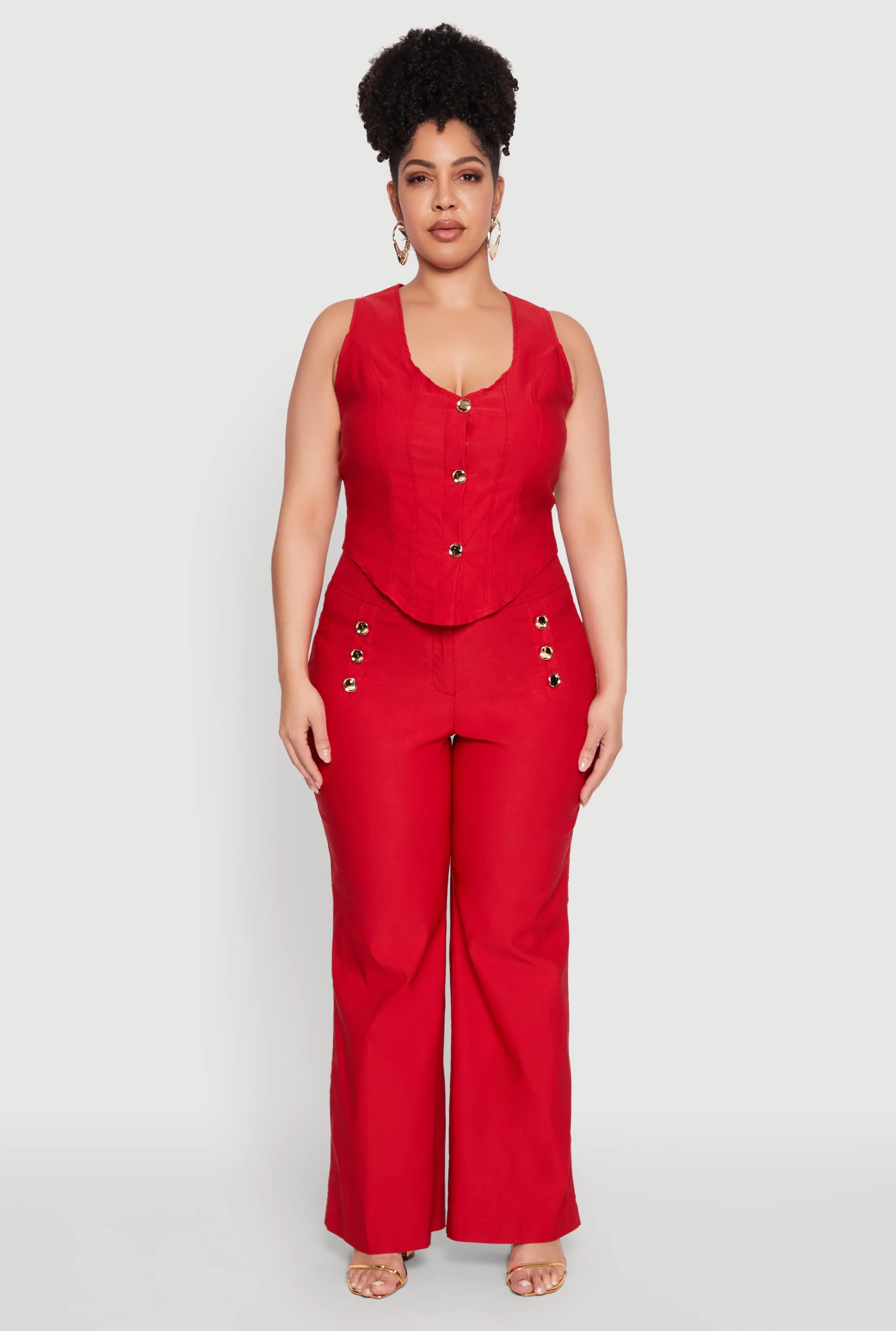 Plus Size Flared Pull On Dress Pants sold by Rainbow product image thumbnail 2