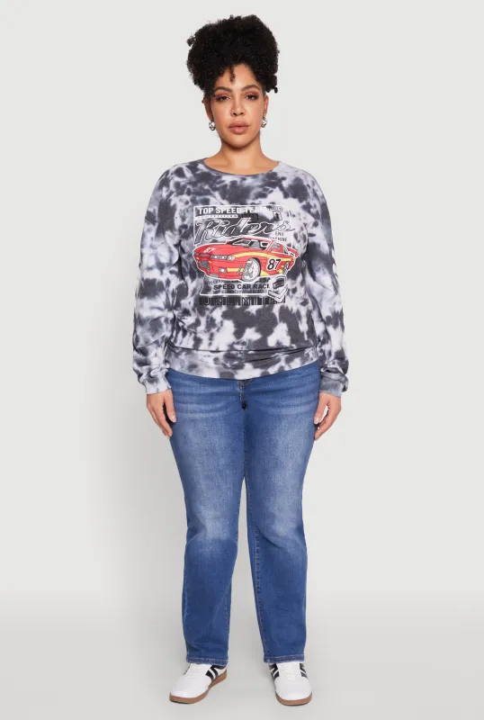Plus Size Mineral Wash Riders Graphic Sweatshirt sold by Rainbow