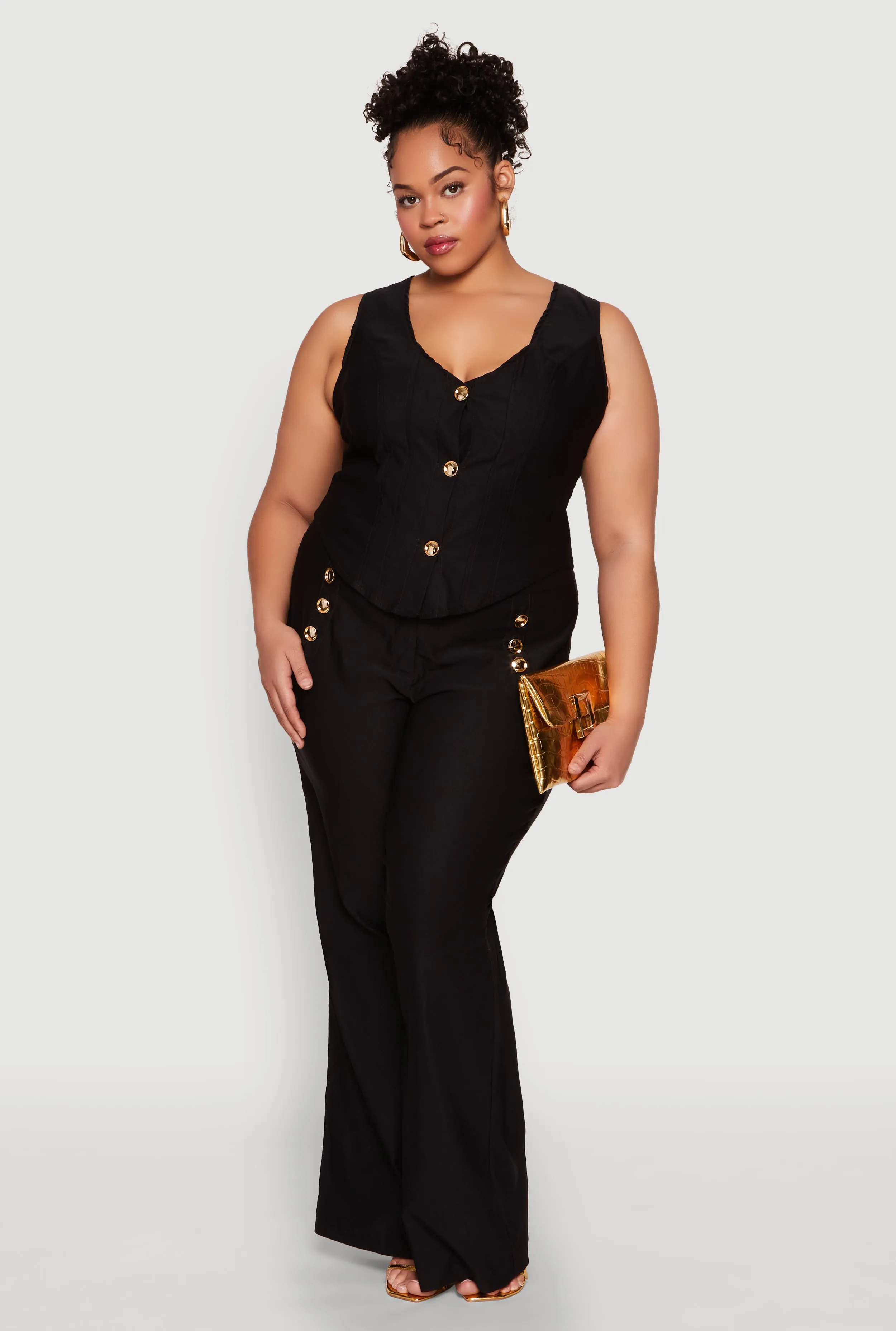 Plus Size Flared Pull On Dress Pants sold by Rainbow product image thumbnail 2