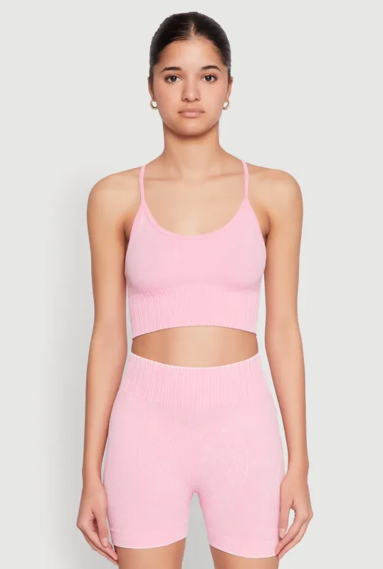Seamless Ribbed Knit Sports Bra sold by Rainbow