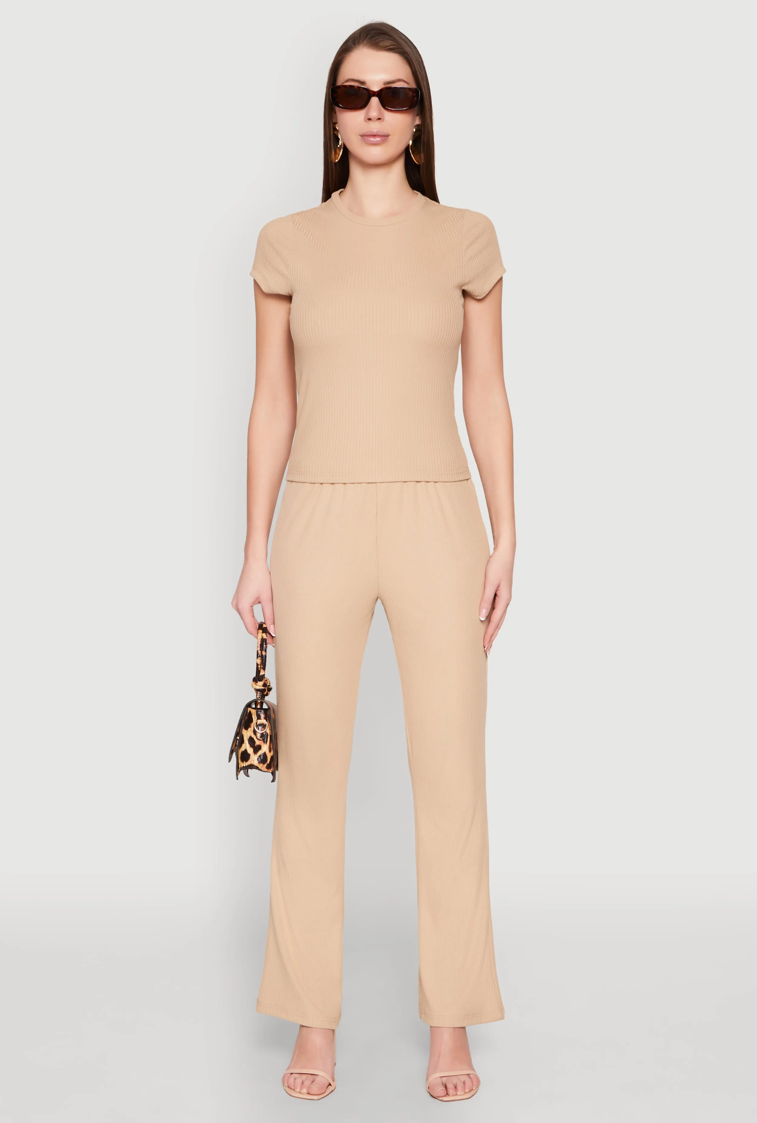 Ribbed Knit Boot Cut Pants sold by Rainbow