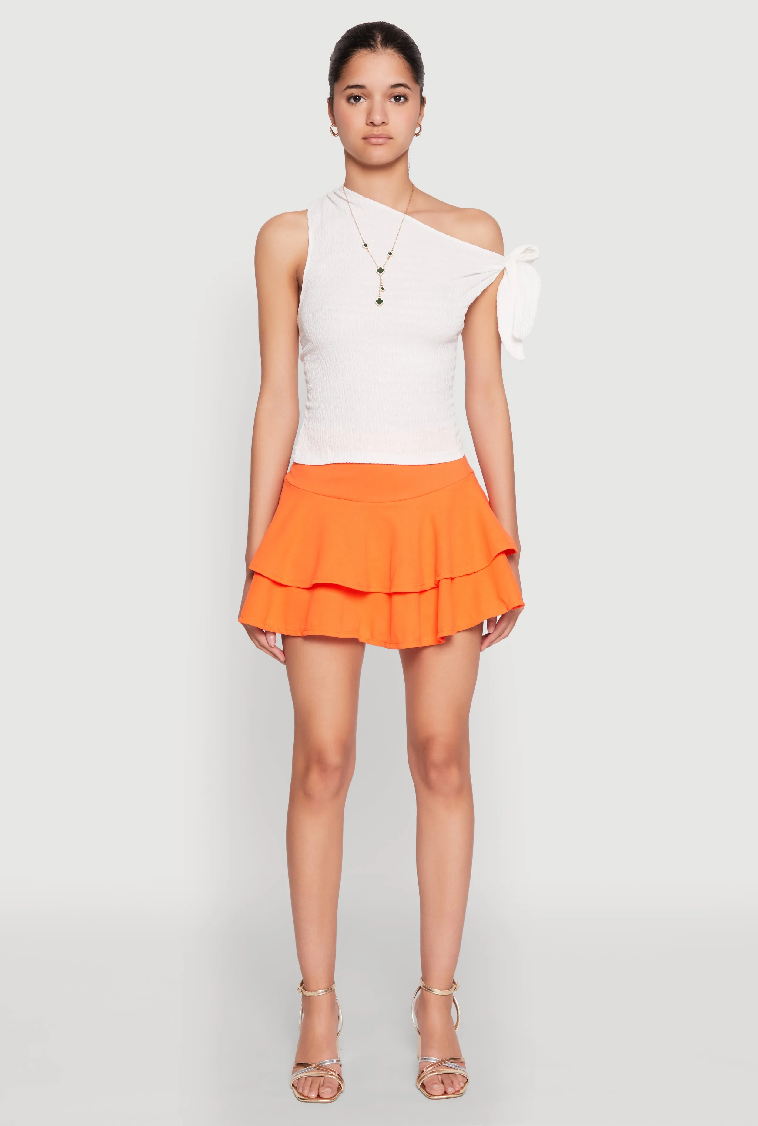 Crepe Knit Mini Tiered Skort sold by Rainbow product image thumbnail 2