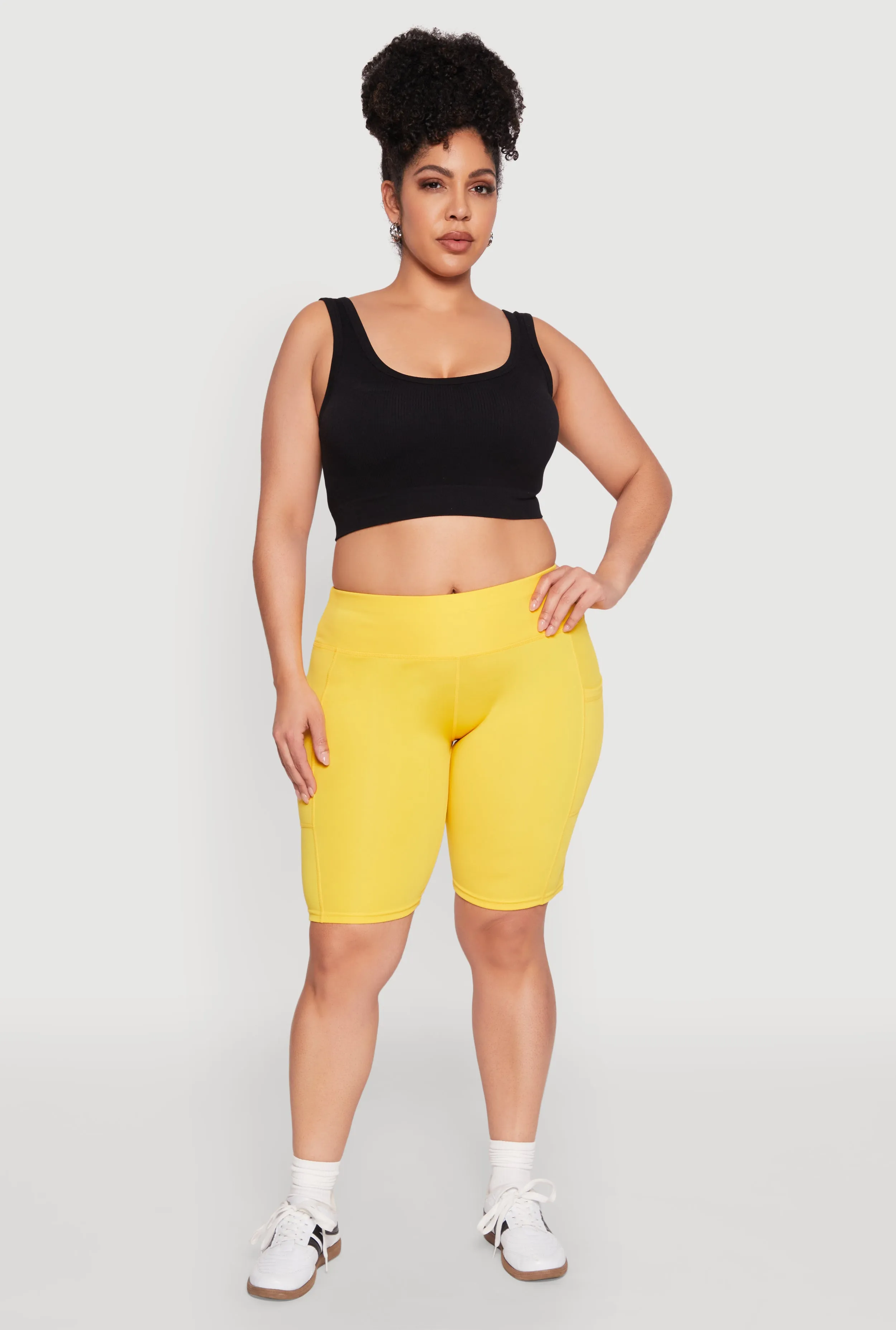 Plus Size Cell Phone Pocket Biker Shorts sold by Rainbow