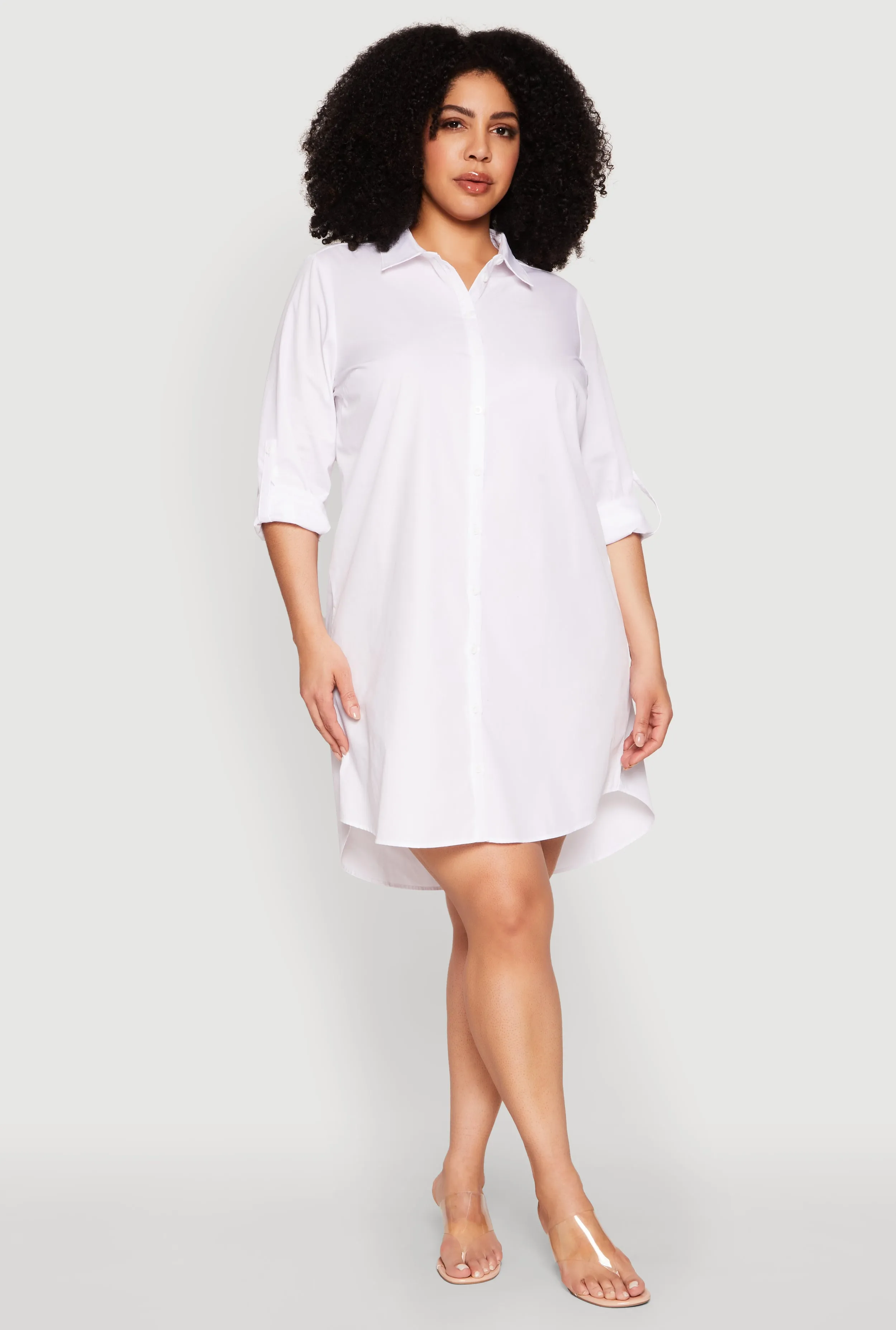Plus Size Poplin Shirt Dress sold by Rainbow product image thumbnail 5