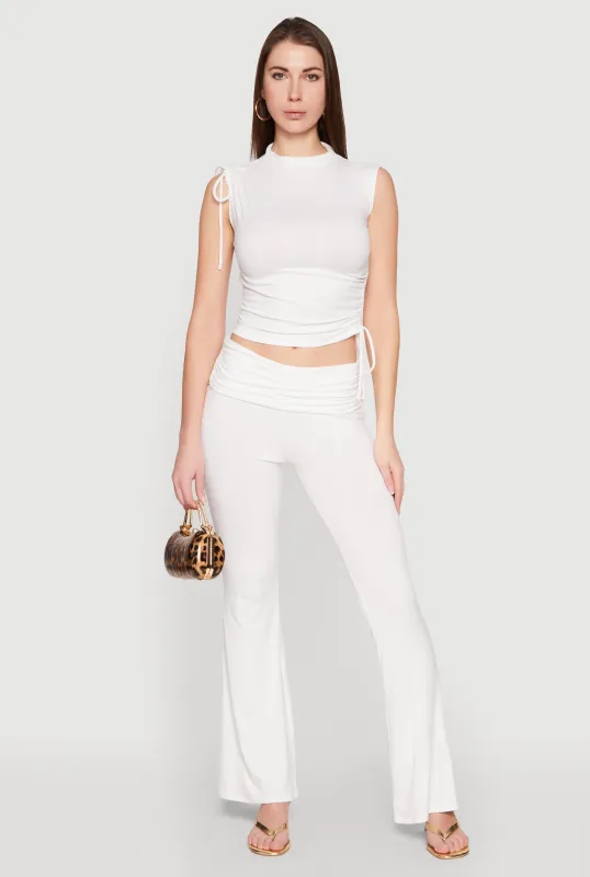 Ruched Flare Leg Pants sold by Rainbow