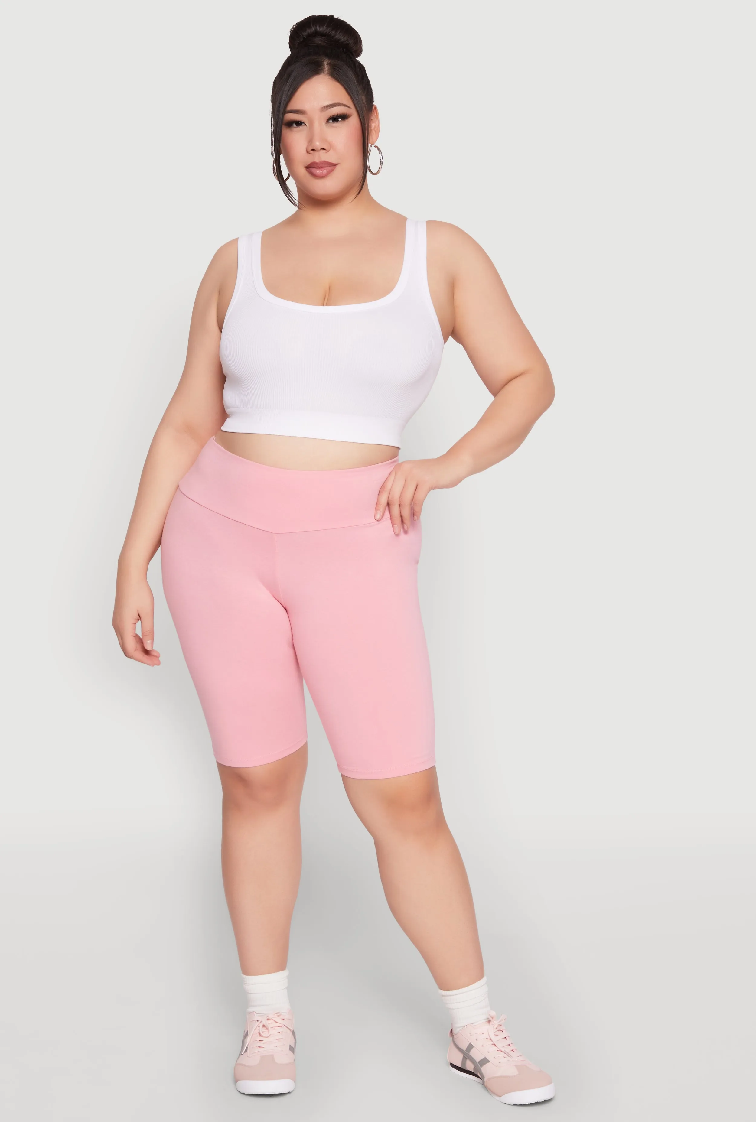 Plus Size Ambiance High Waisted Bike Shorts sold by Rainbow