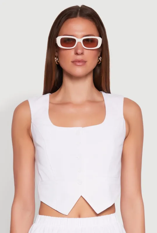 Cropped Square Neck Vest sold by Rainbow