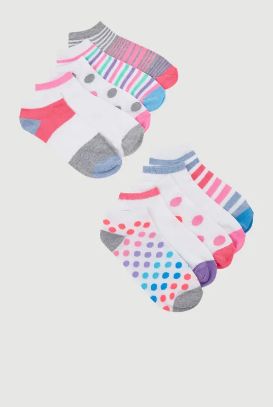 Girls Stripe Pattern Ankle Socks 10 Pack Size 11-4 sold by Rainbow