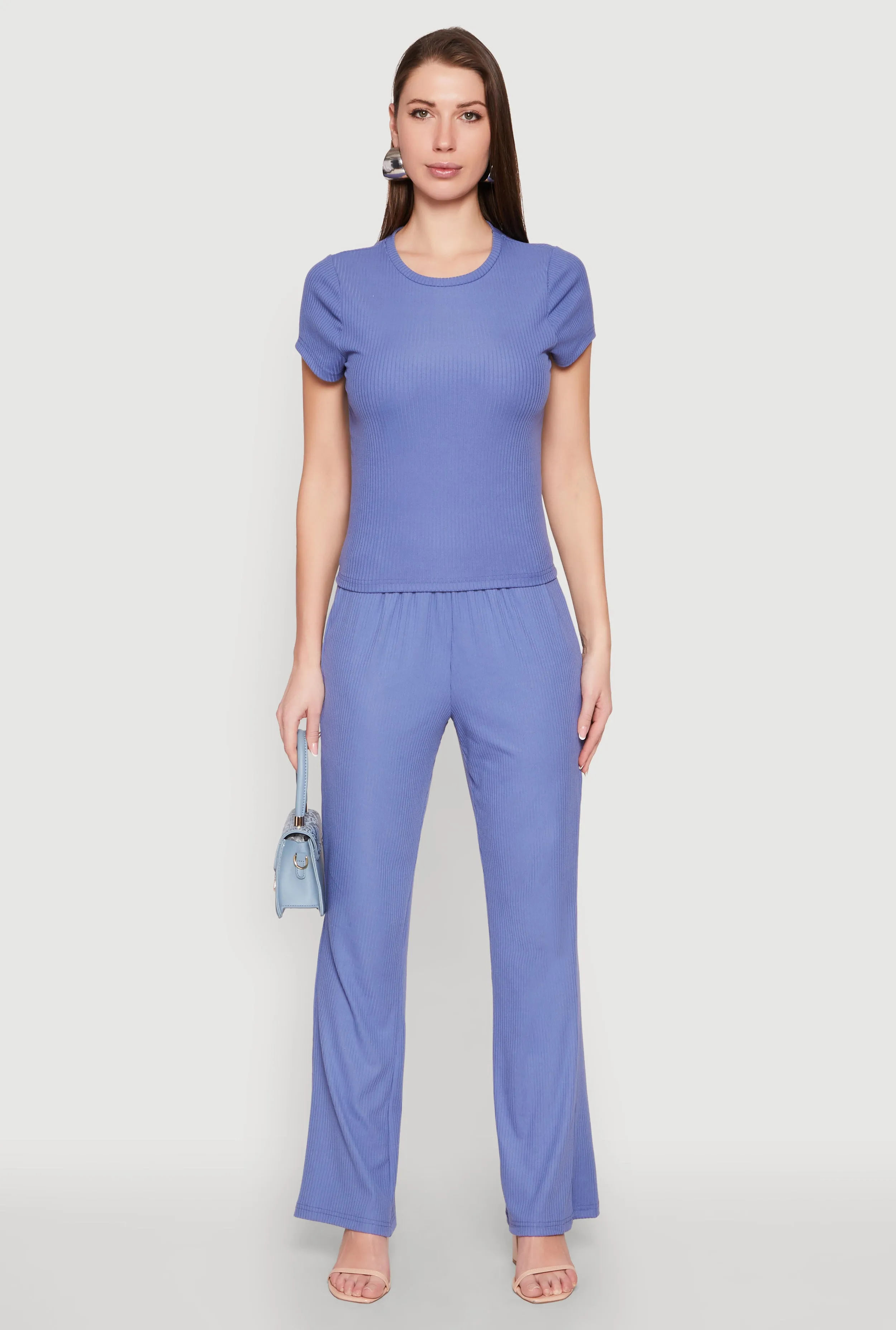 Ribbed Knit Short Sleeve Tee sold by Rainbow product image thumbnail 3