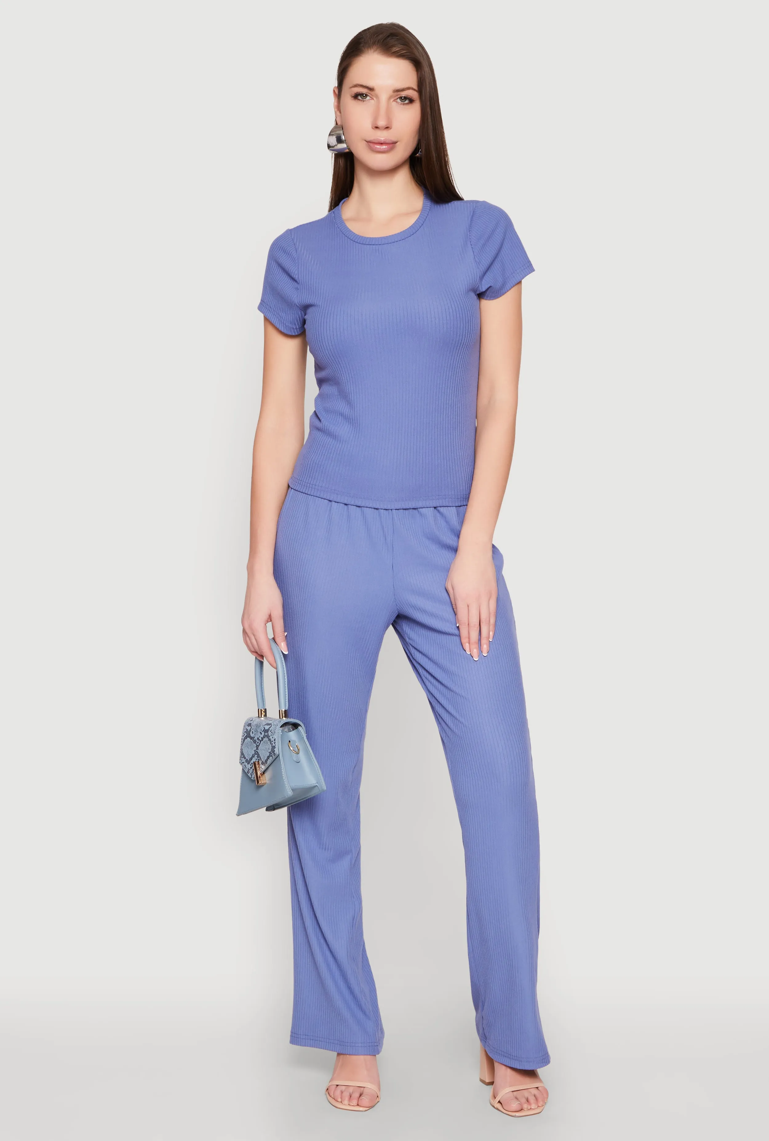 Ribbed Knit Short Sleeve Tee sold by Rainbow product image thumbnail 2