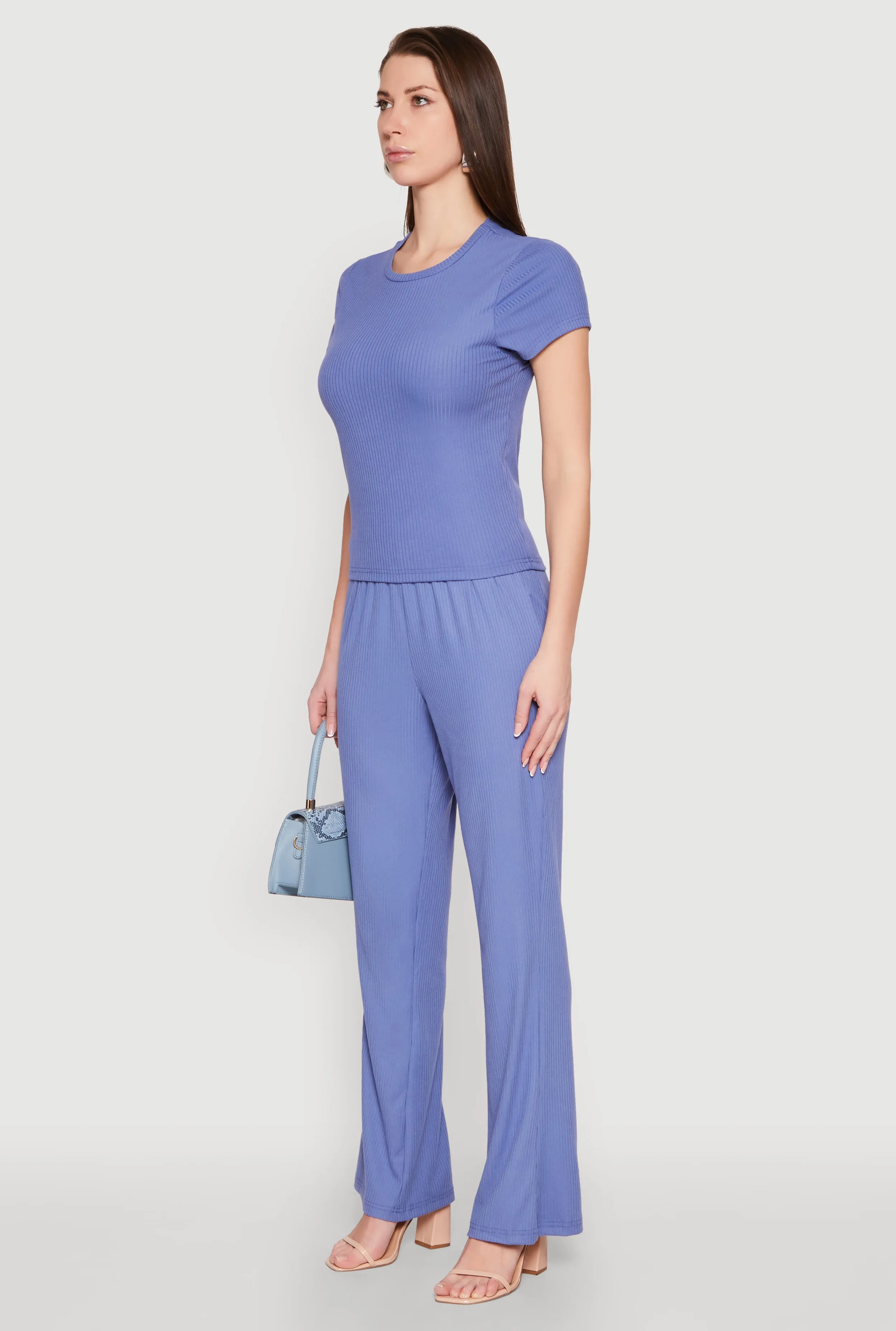 Ribbed Knit Short Sleeve Tee sold by Rainbow product image thumbnail 5