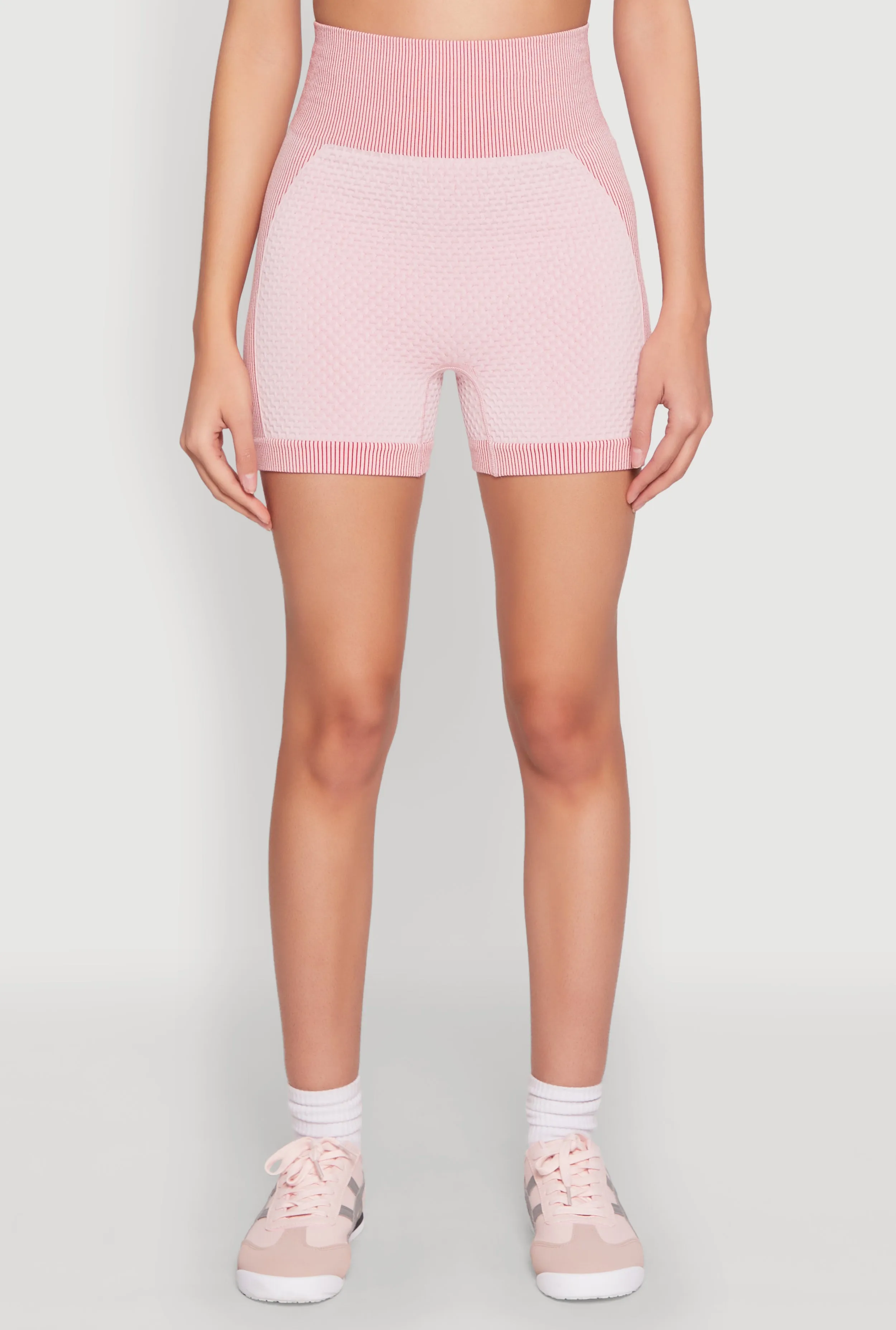 Seamless Ribbed Knit Ruched Biker Shorts sold by Rainbow product image thumbnail 3