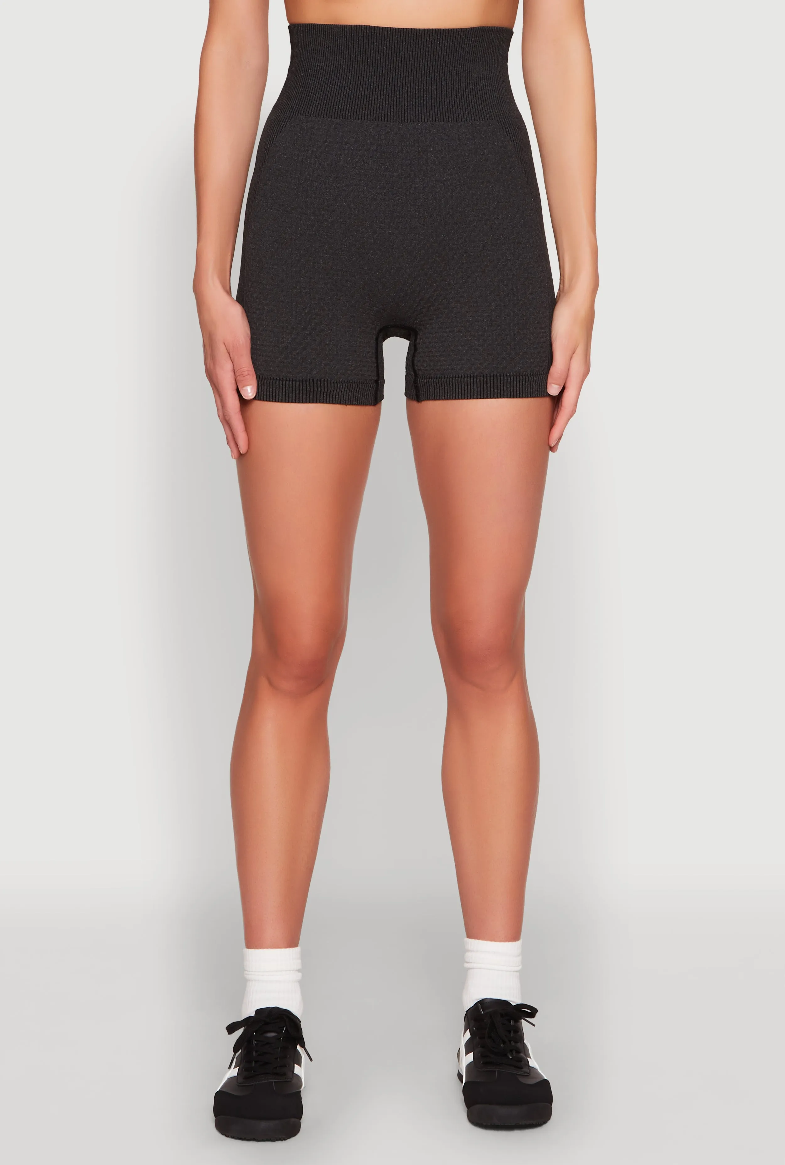 Seamless Ribbed Knit Ruched Biker Shorts sold by Rainbow product image thumbnail 3