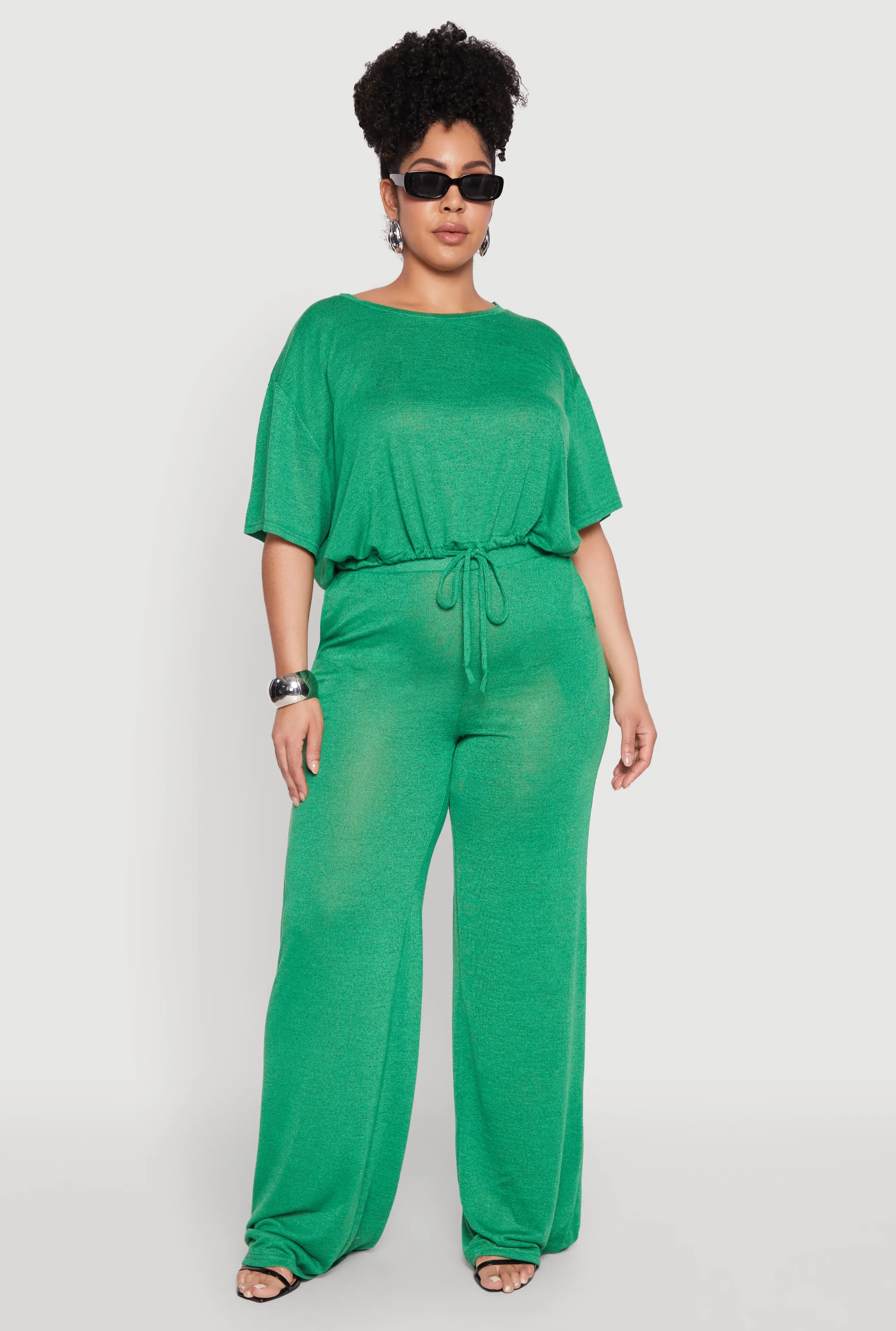 Plus Size Daisy High Waisted Wide Leg Pants sold by Rainbow