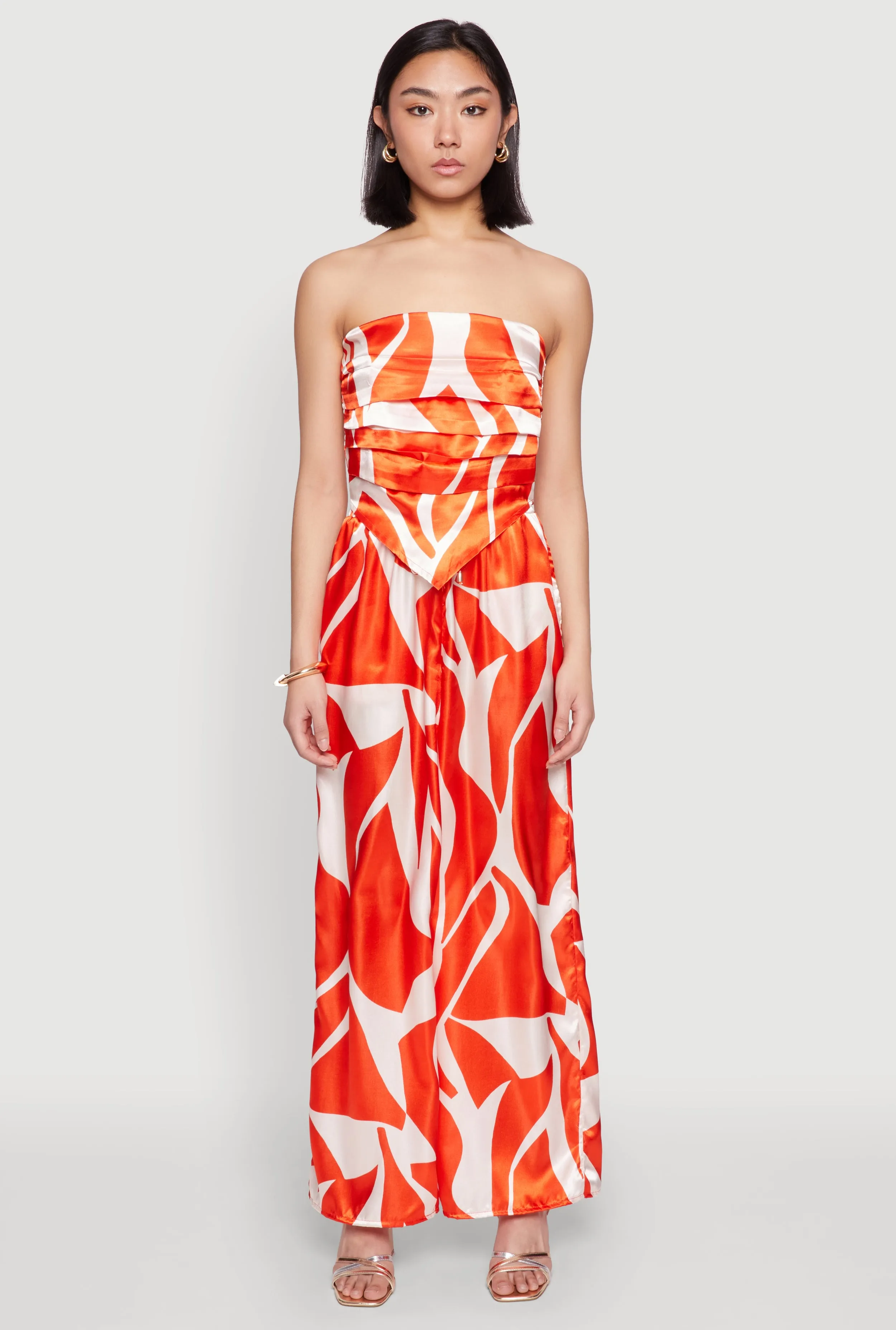 Patterned Satin Palazzo Pants sold by Rainbow