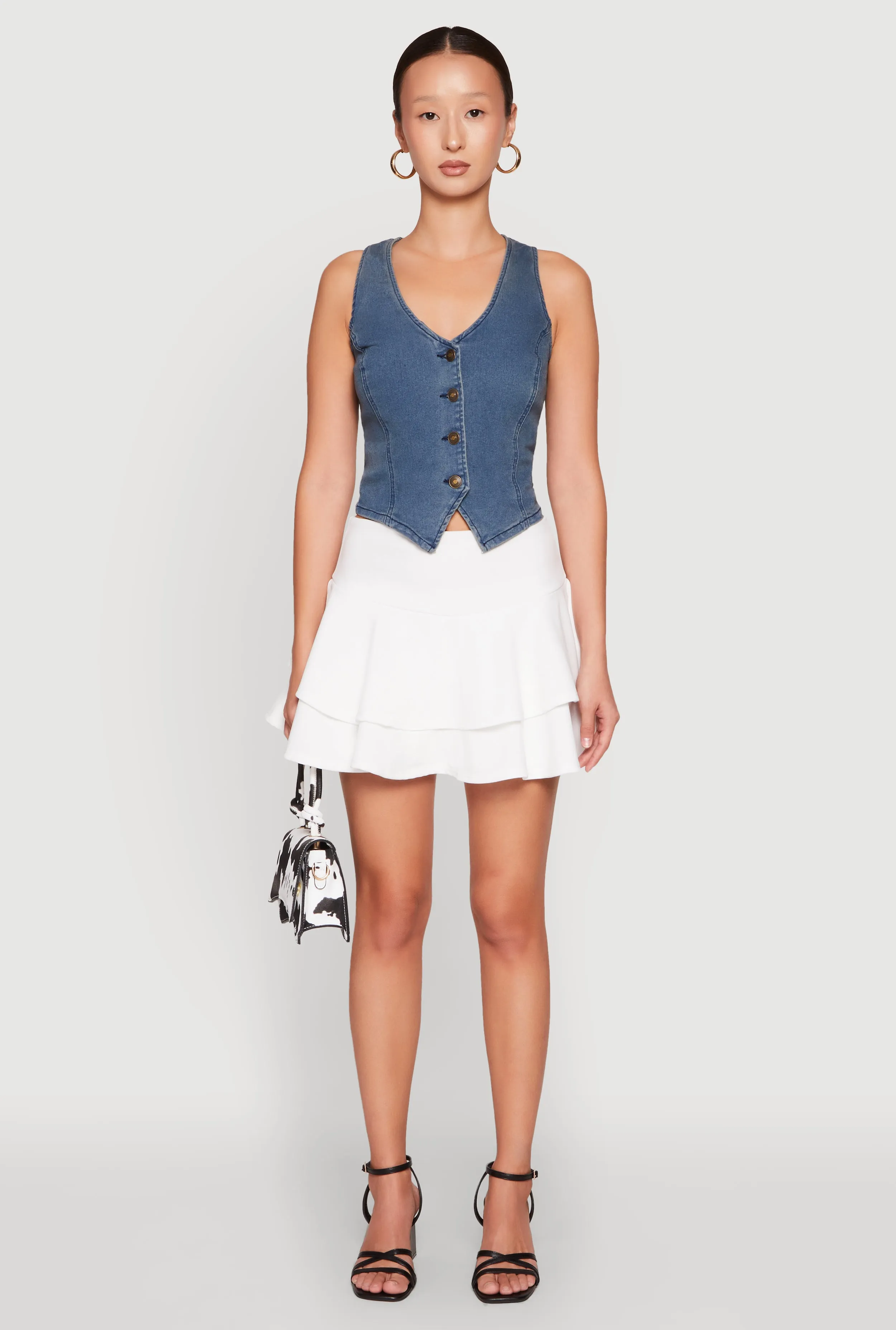 Crepe Knit Mini Tiered Skort sold by Rainbow product image thumbnail 2