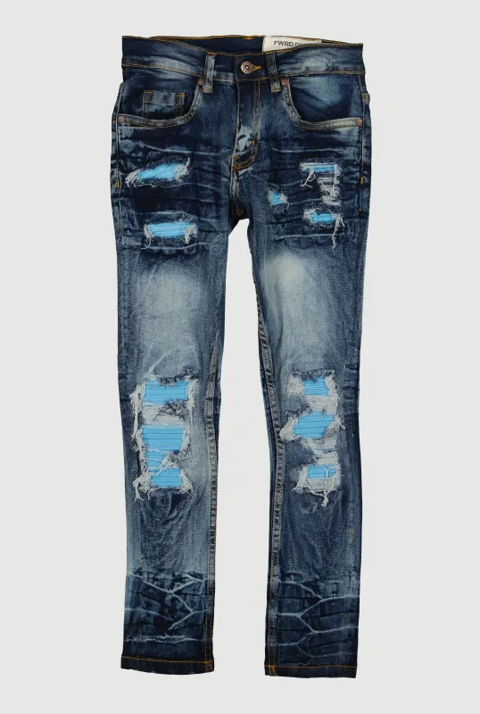 Boys Mineral Wash Rip and Repair Jeans sold by Rainbow