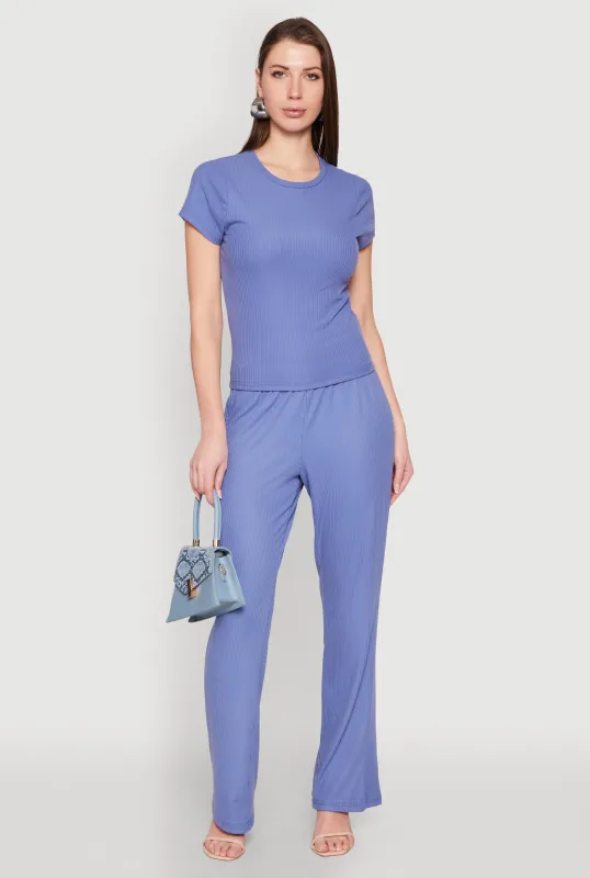Ribbed Knit Boot Cut Pants sold by Rainbow