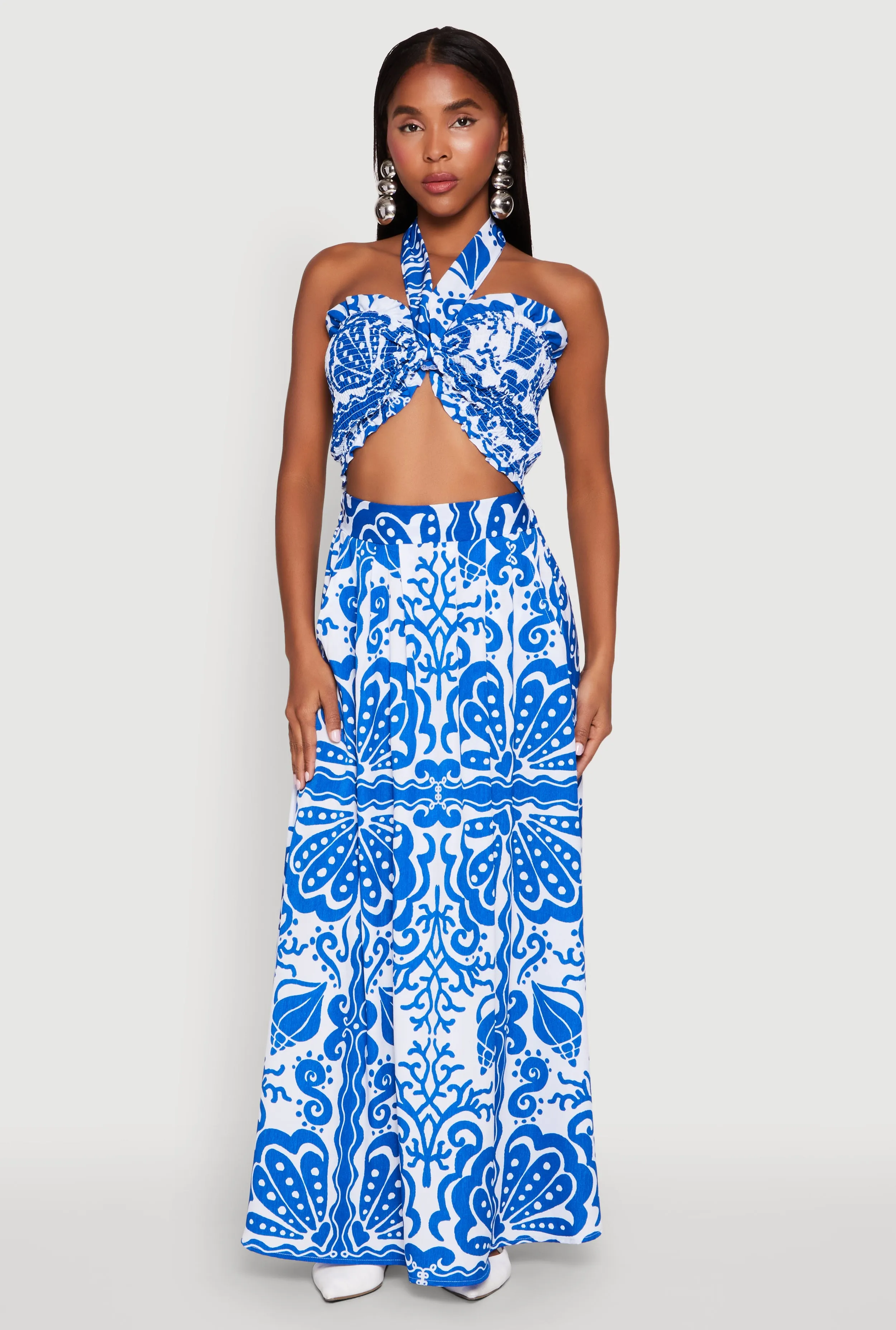 Printed Pattern Tie Front Crop Top sold by Rainbow product image thumbnail 2