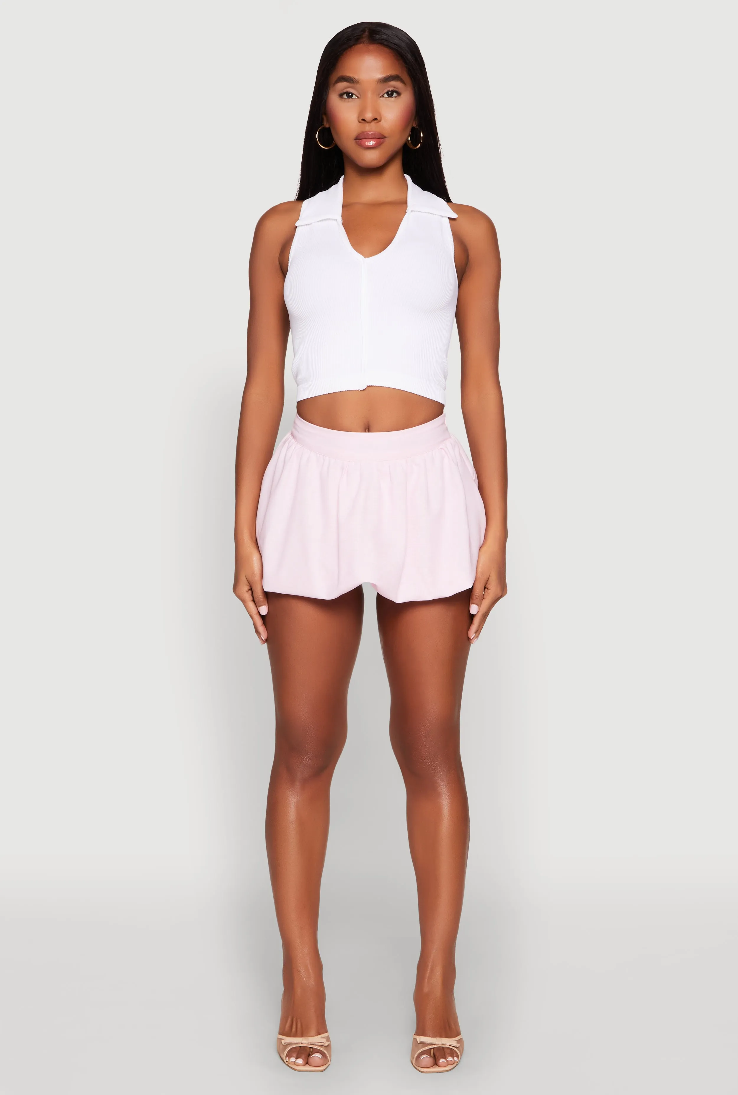 Linen Mini Bubble Skirt sold by Rainbow product image thumbnail 2