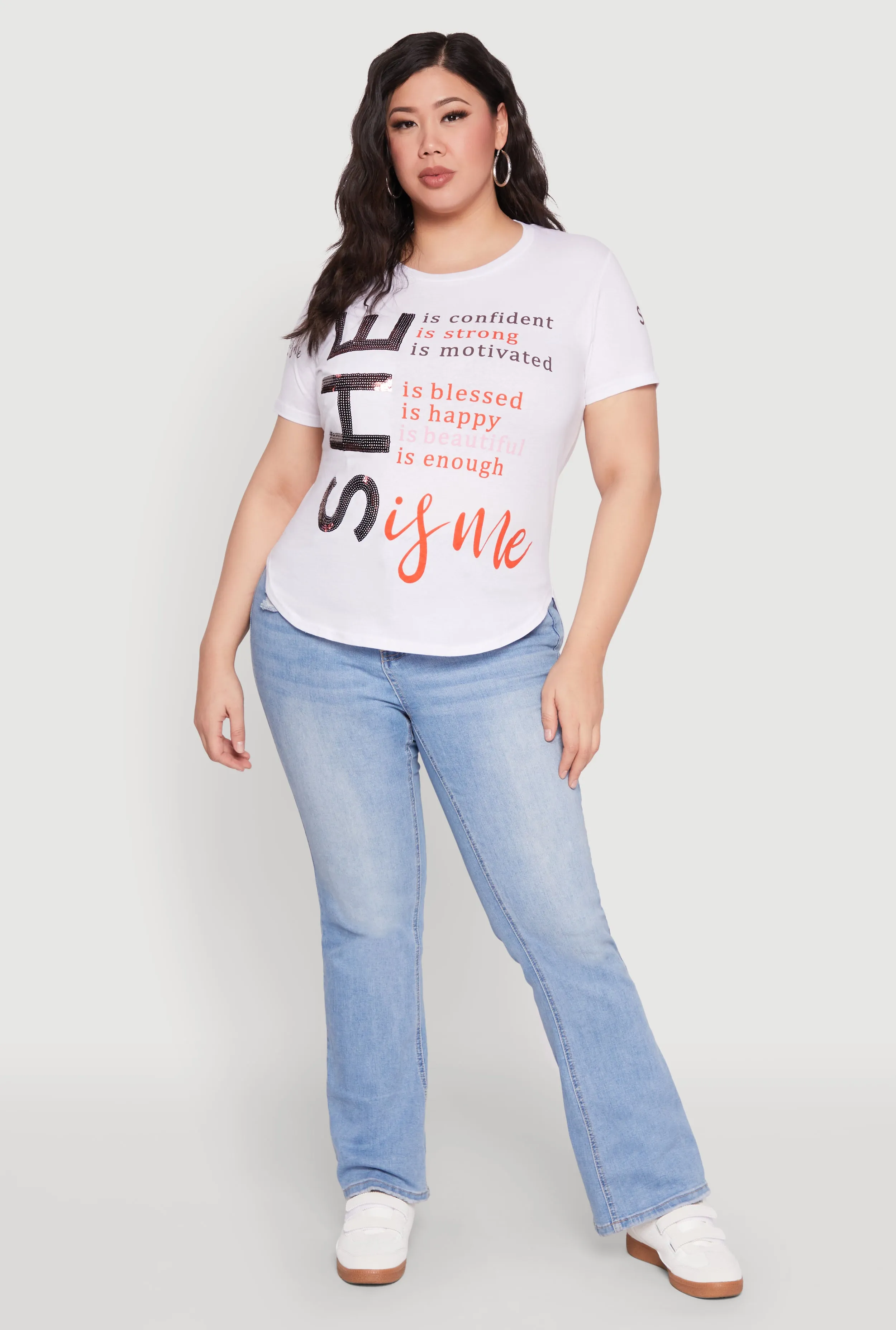 Plus Size Sequin She Is Me Graphic Tee sold by Rainbow product image thumbnail 3