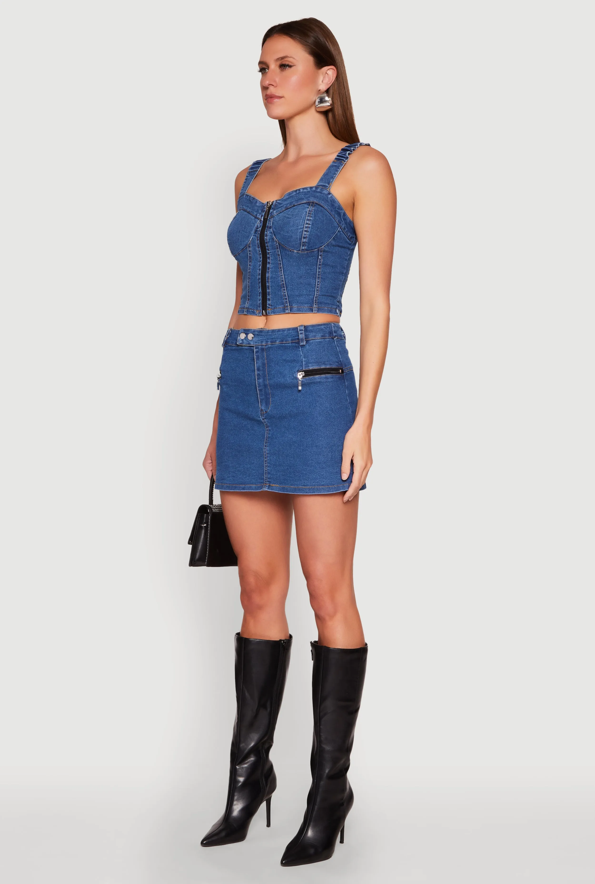 Denim Zip Front Bustier Top sold by Rainbow product image thumbnail 5