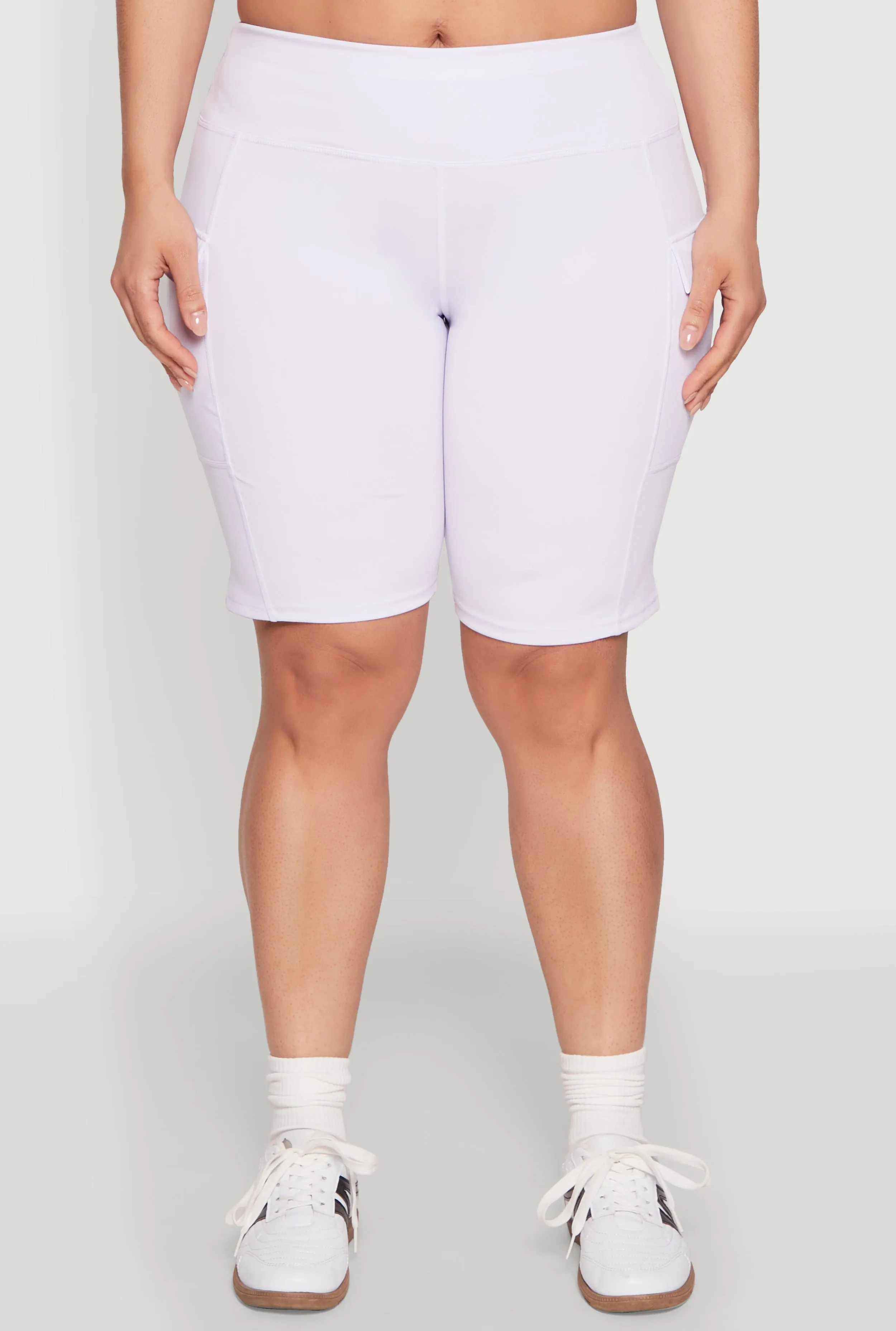 Plus Size High Waisted Cargo Pocket Biker Shorts sold by Rainbow product image thumbnail 5