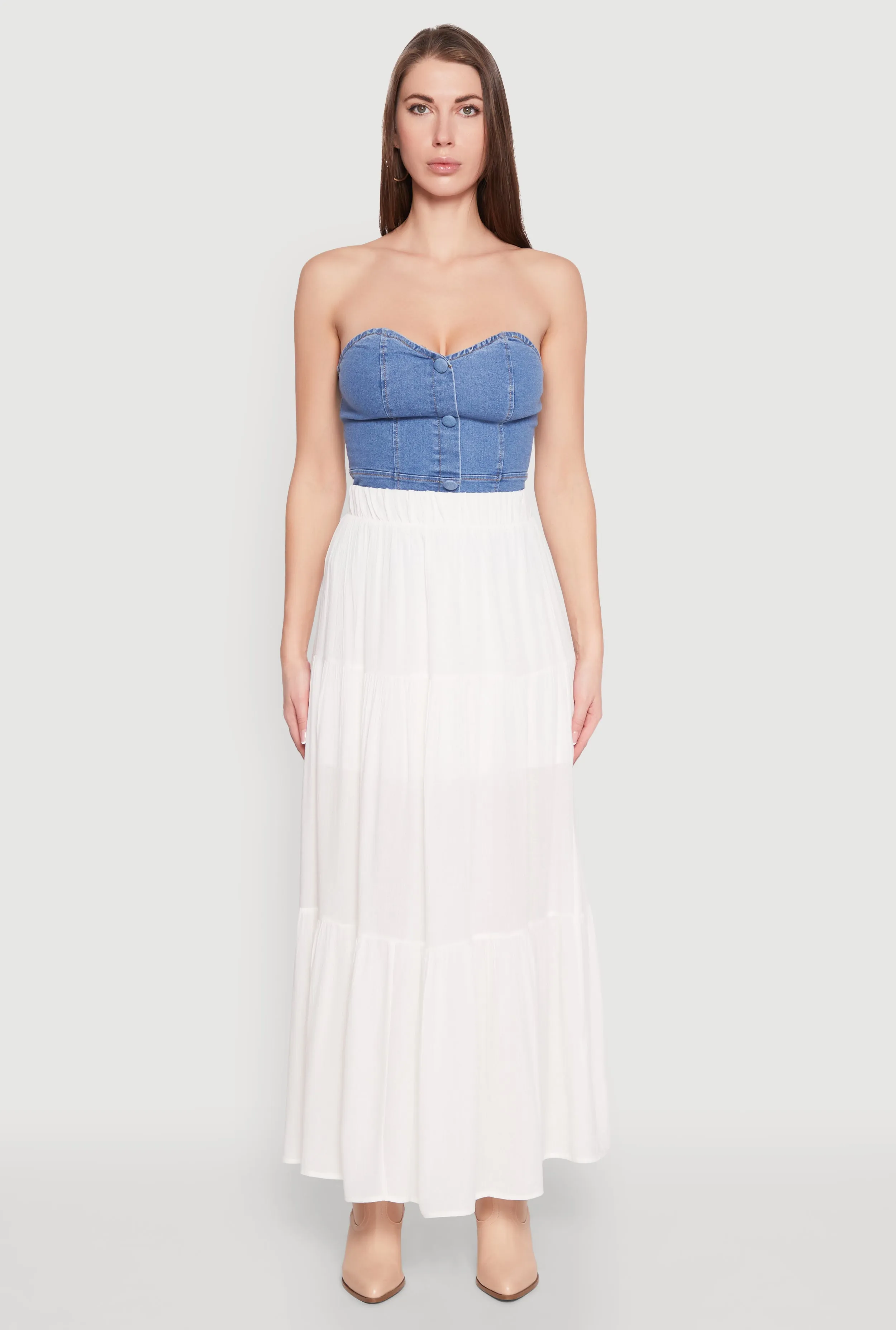 High Waist Tiered Maxi Skirt sold by Rainbow product image thumbnail 2