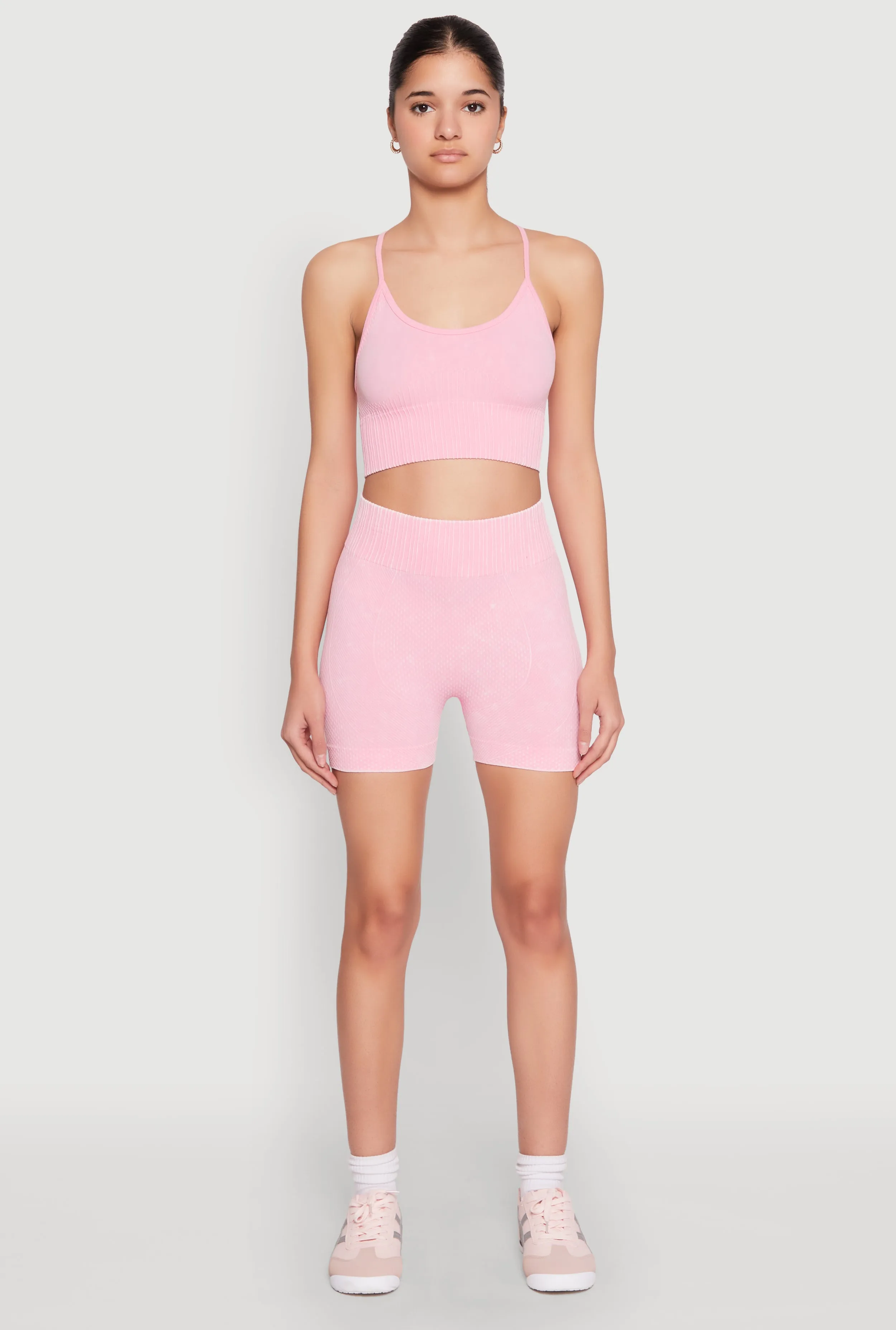 Ruched Seamless Ribbed Knit Biker Shorts sold by Rainbow product image thumbnail 2