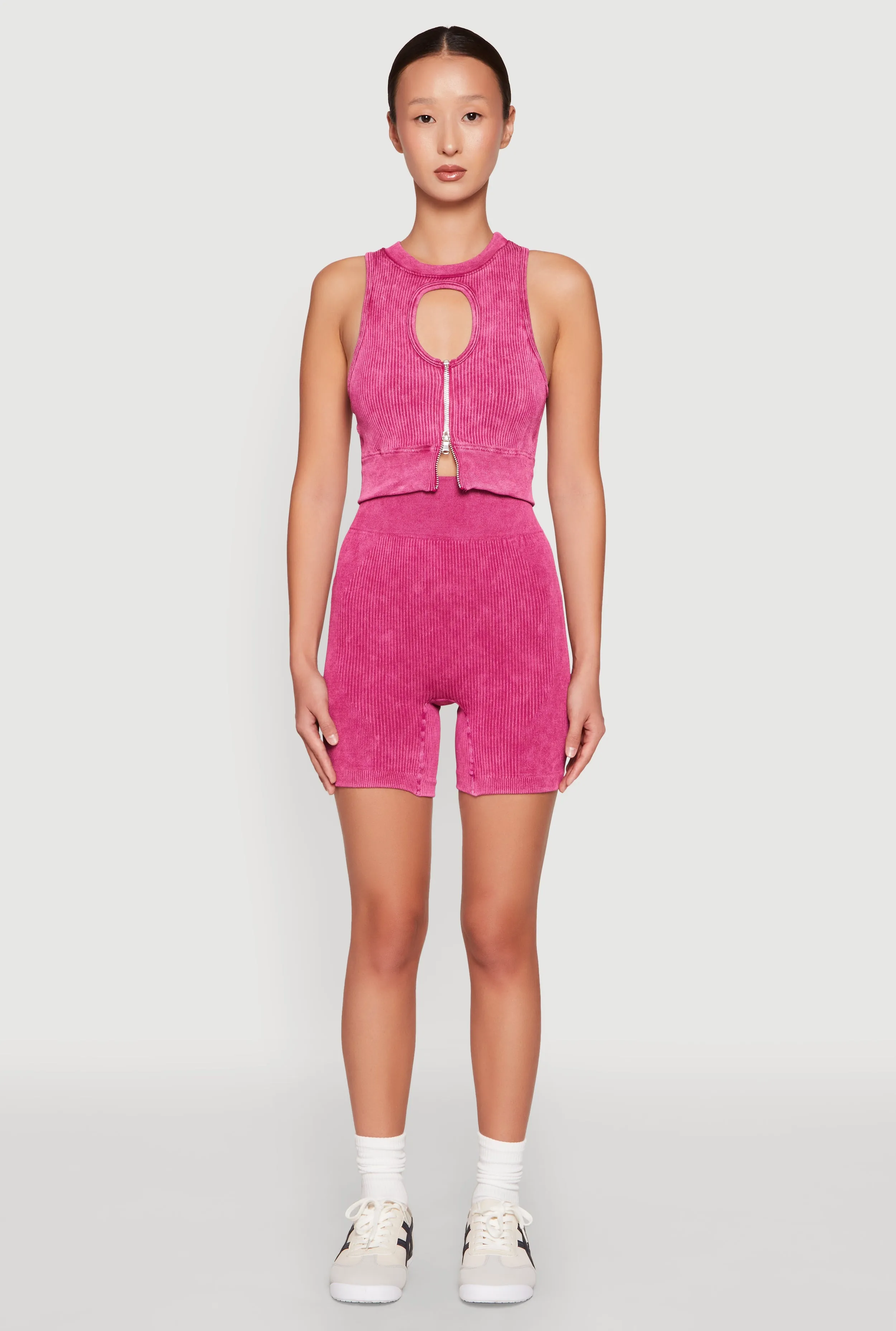 Ribbed Knit Keyhole Tank Top sold by Rainbow product image thumbnail 2