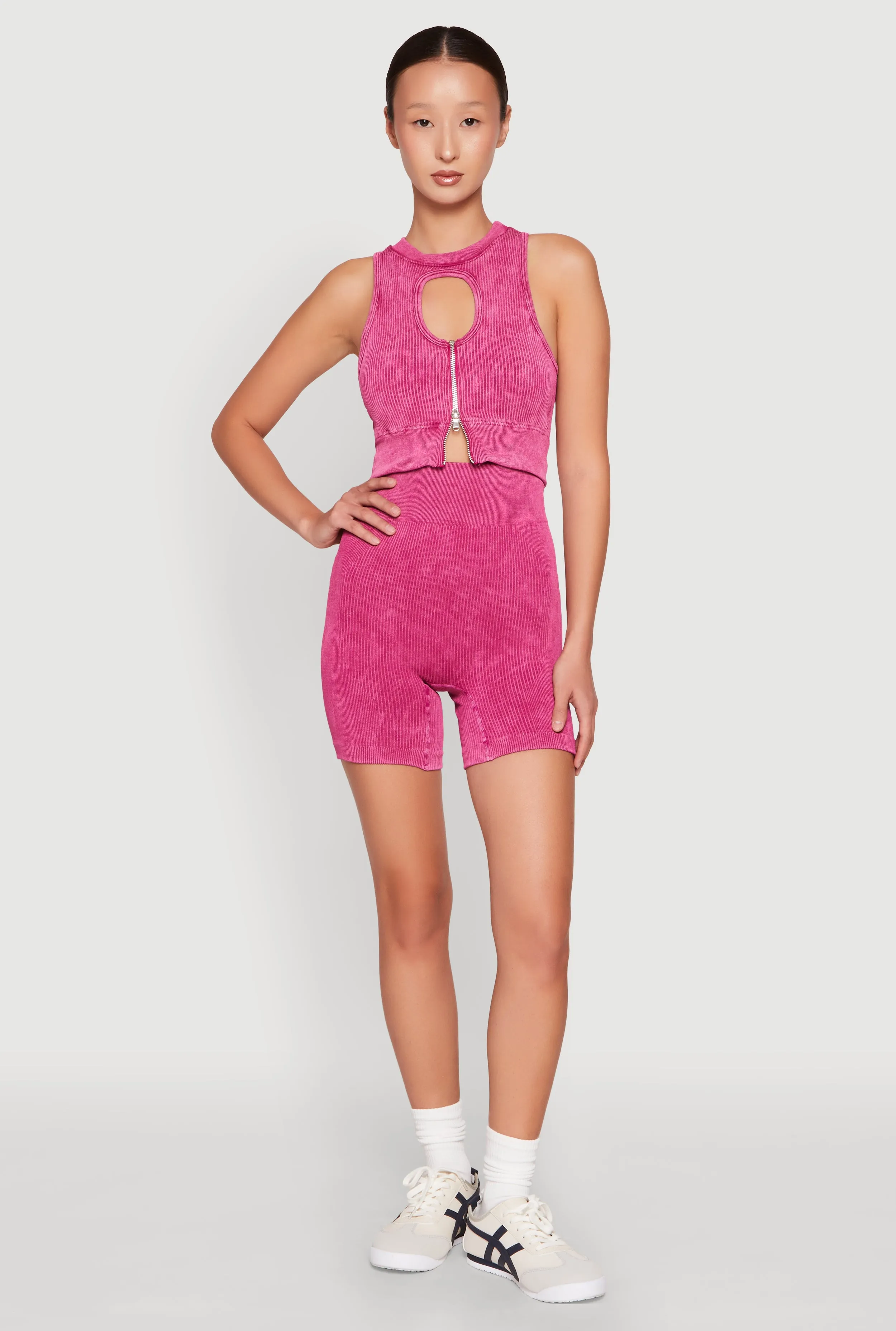 Ribbed Knit Keyhole Tank Top sold by Rainbow product image thumbnail 3