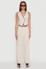Linen Contrast Trim Vest sold by Rainbow