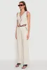 Linen Contrast Trim Vest sold by Rainbow