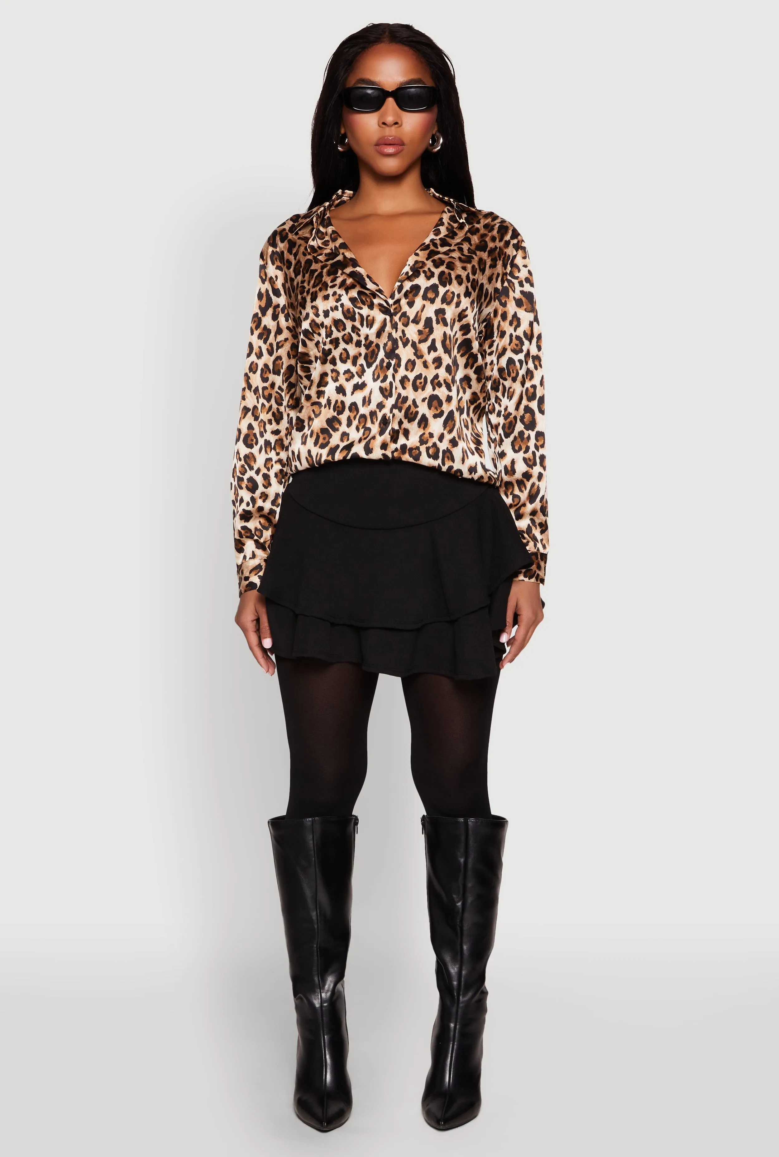 Crepe Knit Mini Tiered Skort sold by Rainbow