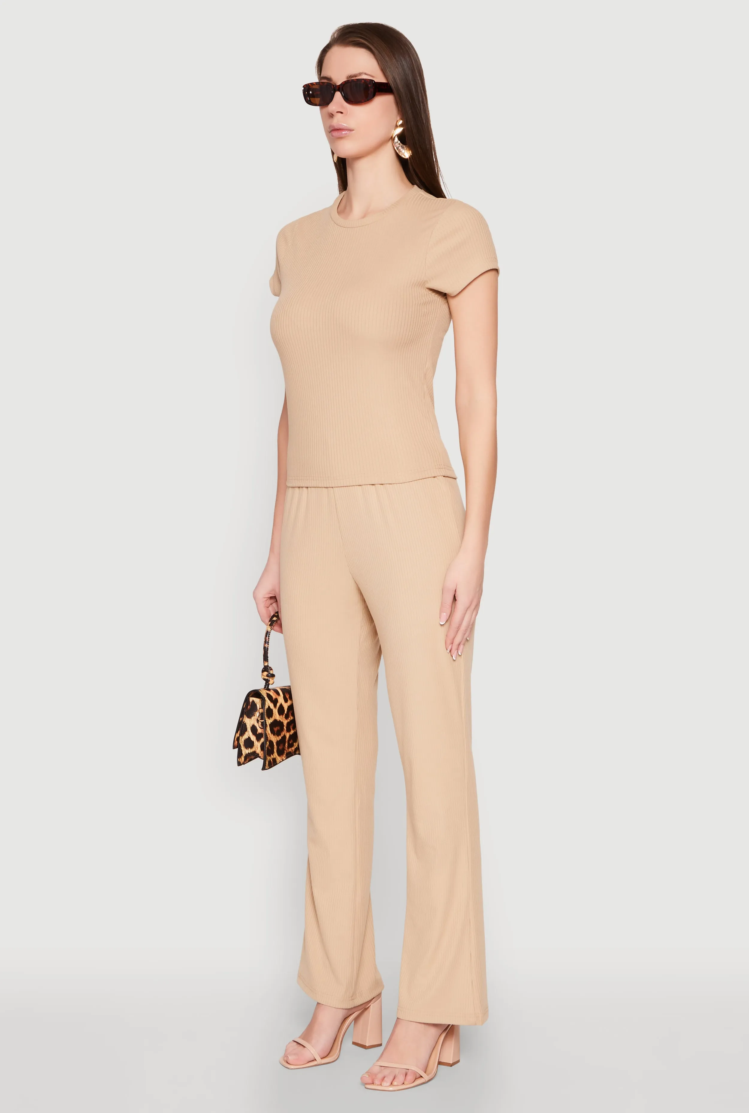 Ribbed Knit Short Sleeve Tee sold by Rainbow product image thumbnail 5